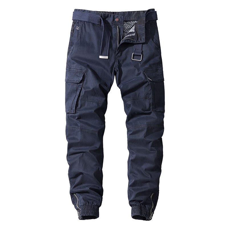 Men's Military Trousers Casual Cotton Solid Color Cargo Pants Men Outdoor Trekking Traveling Trousers Multi-Pockets Work Pants