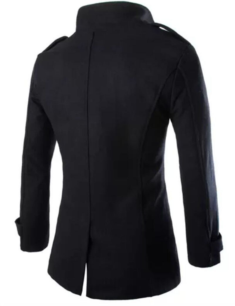 Mens Overcoat Trench Coats Winter Male Pea Coats Double Breasted Wool & Blends Coat Brand Clothing W01