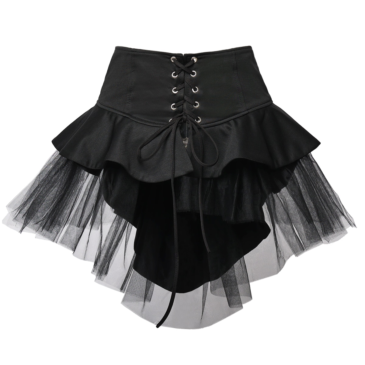 Women Gothic Punk Corset Skirt Irregular Steampunk Cocktail Mermaid Tulle Belt Skirts