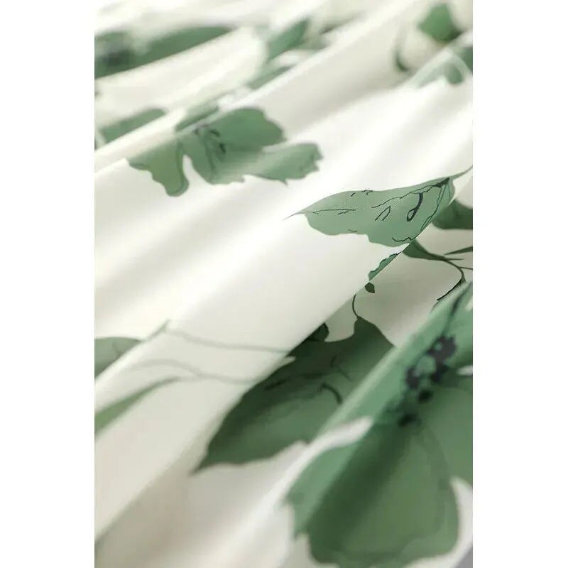 Women Elegant Floral A-line Skirt  High Quality Elastic Waist Slim Temperament Casual Lady Summer All-match Skirt Fashion