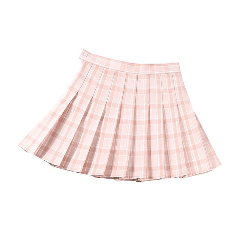 Summer Women Pleated Skirts High Waist Female Plaid Mini Skirt Sweet Cute Ladies Girls Dance Skirt Preppy Style Pleated Skirts