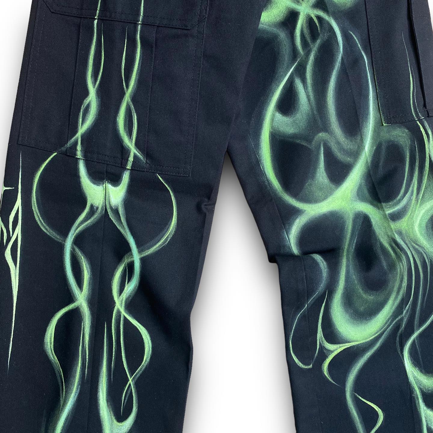 Pants Jeans Hip Hop Abstract Graphic Print Black Multi Pocket Cargo Pants Men New Punk Rock Wide Leg Pants Streetwear