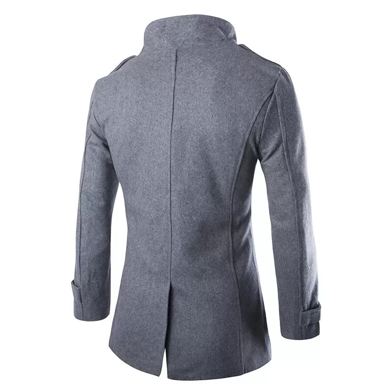 Mens Overcoat Trench Coats Winter Male Pea Coats Double Breasted Wool & Blends Coat Brand Clothing W01