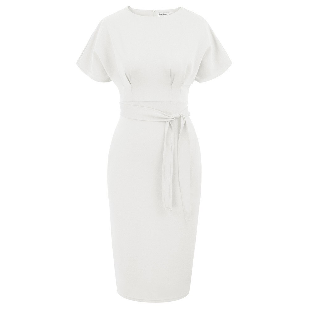 Women's Dresses Short Raglan Sleeve Pencil Dress Scoop Neck Belt Decorated Summer Sexy Elegant Fitting Office Dresses Party