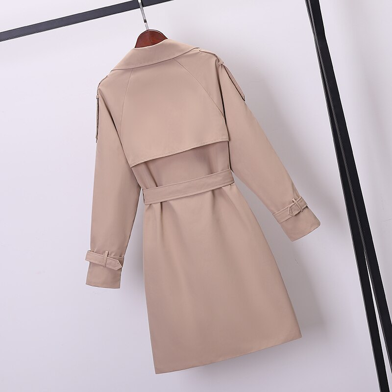 Large size 4XL Women's Trench Coat Khaki Slim Double-breasted Ladies Outwear With belt Female Casual Windbreaker Autumn New