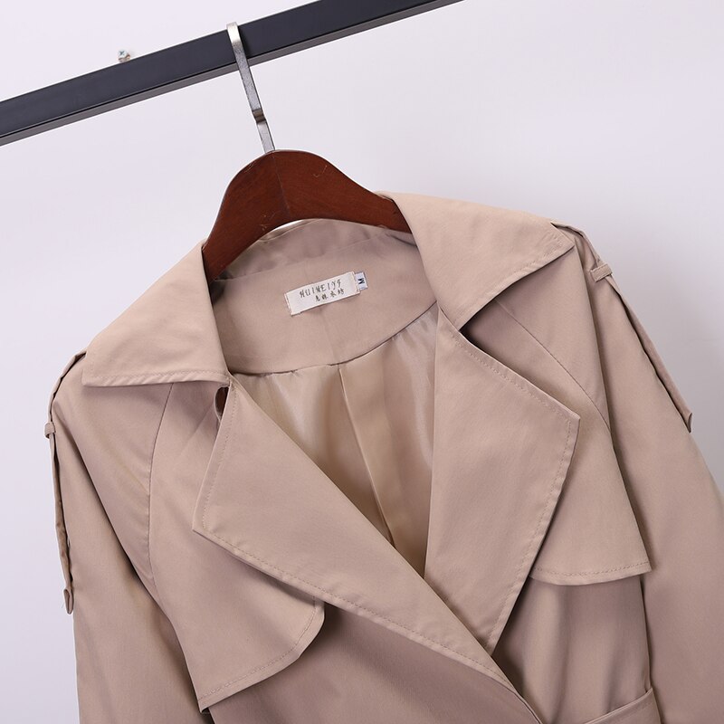 Large size 4XL Women's Trench Coat Khaki Slim Double-breasted Ladies Outwear With belt Female Casual Windbreaker Autumn New