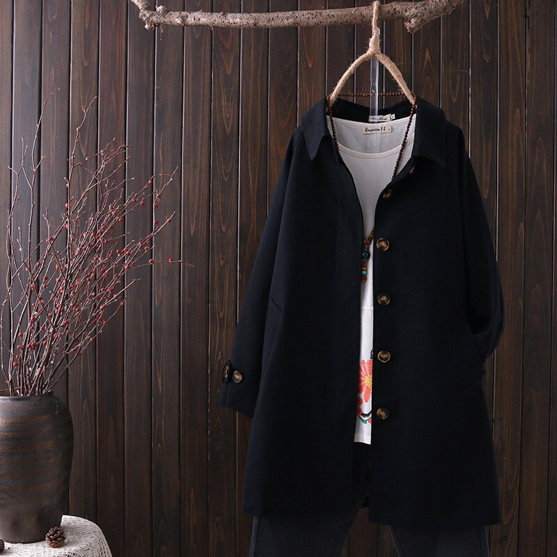 Fashion Spring Autumn Cotton Trench Coat Women Single-Breasted Outerwear Student Casual Tops Female Windbreaker Women Clothing
