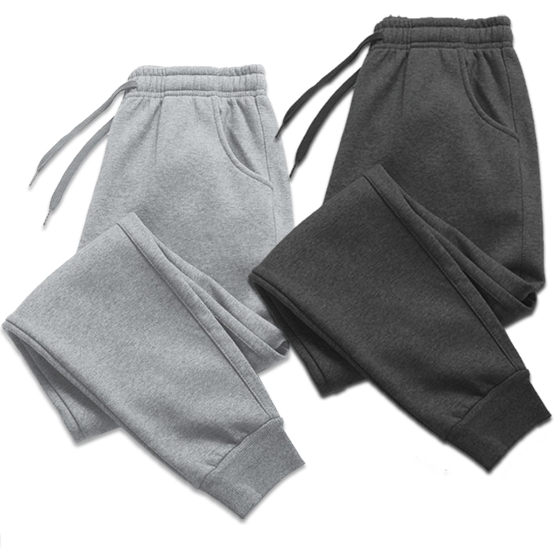 Men Women Long Pants Autumn and Winter Mens Casual Fleece Sweatpants Soft Sports Pants Jogging Pants S-4XL