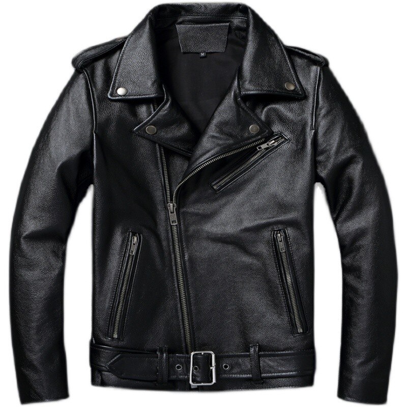 Men Leather Jacket Genuine Cow Biker Spring Autumn Motorcycle Jackets Mens Biker Coat �ܧ�اѧߧѧ� �ܧ���ܧ� �ާ�ا�ܧѧ�