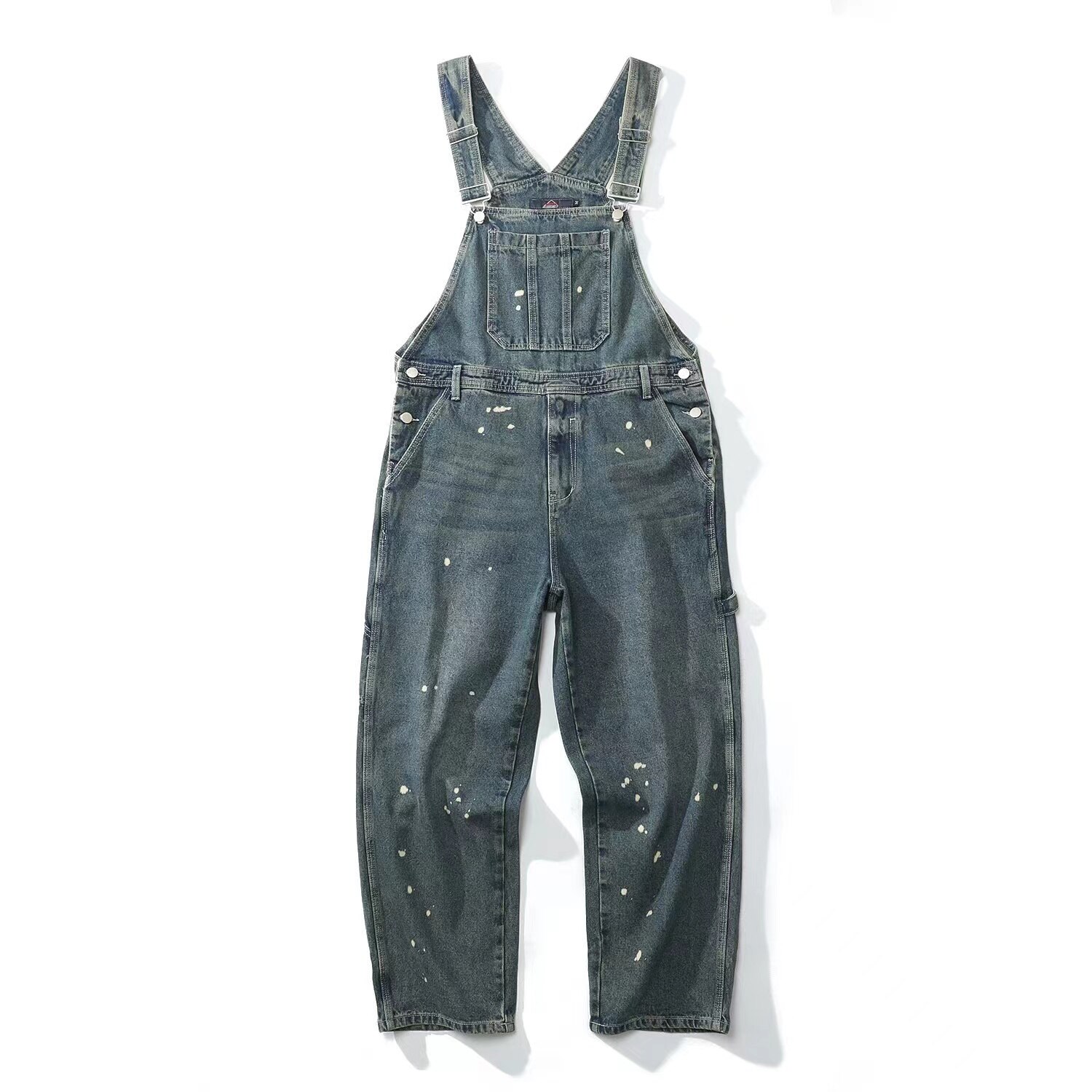 Baggy Retro Men's Denim Overalls Men's Overalls Jumpsuit Autumn Casual Straight Denim Pants Large Size Fashion Trousers