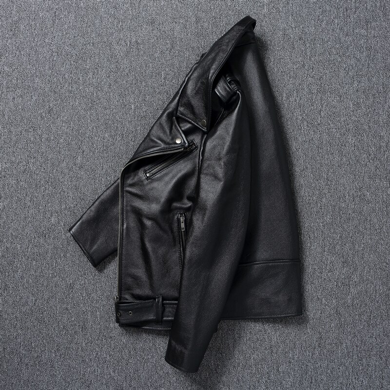 Men Leather Jacket Genuine Cow Biker Spring Autumn Motorcycle Jackets Mens Biker Coat �ܧ�اѧߧѧ� �ܧ���ܧ� �ާ�ا�ܧѧ�