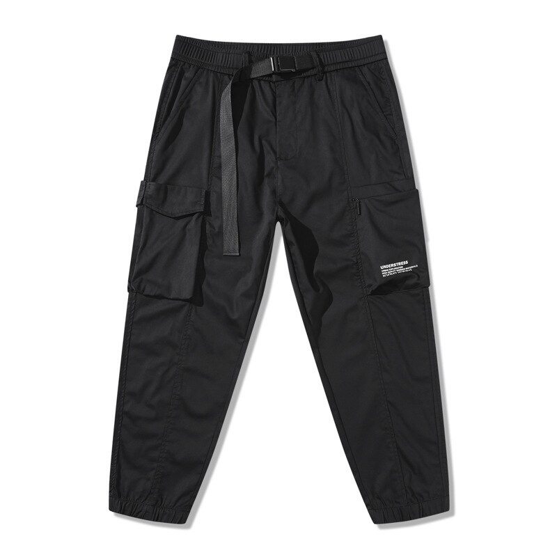 New Cotton Men Multiple Pockets Cargo Pants Korean Style Male Casual Loose Elasticity Waist Slim Fit Pencil Outdoor Hard Trouser