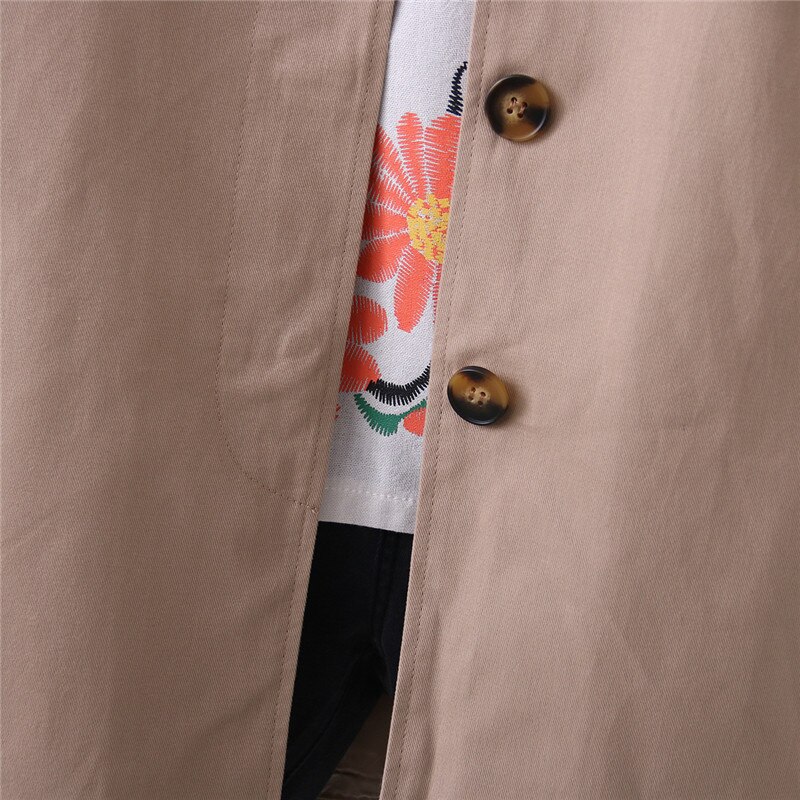 Fashion Spring Autumn Cotton Trench Coat Women Single-Breasted Outerwear Student Casual Tops Female Windbreaker Women Clothing