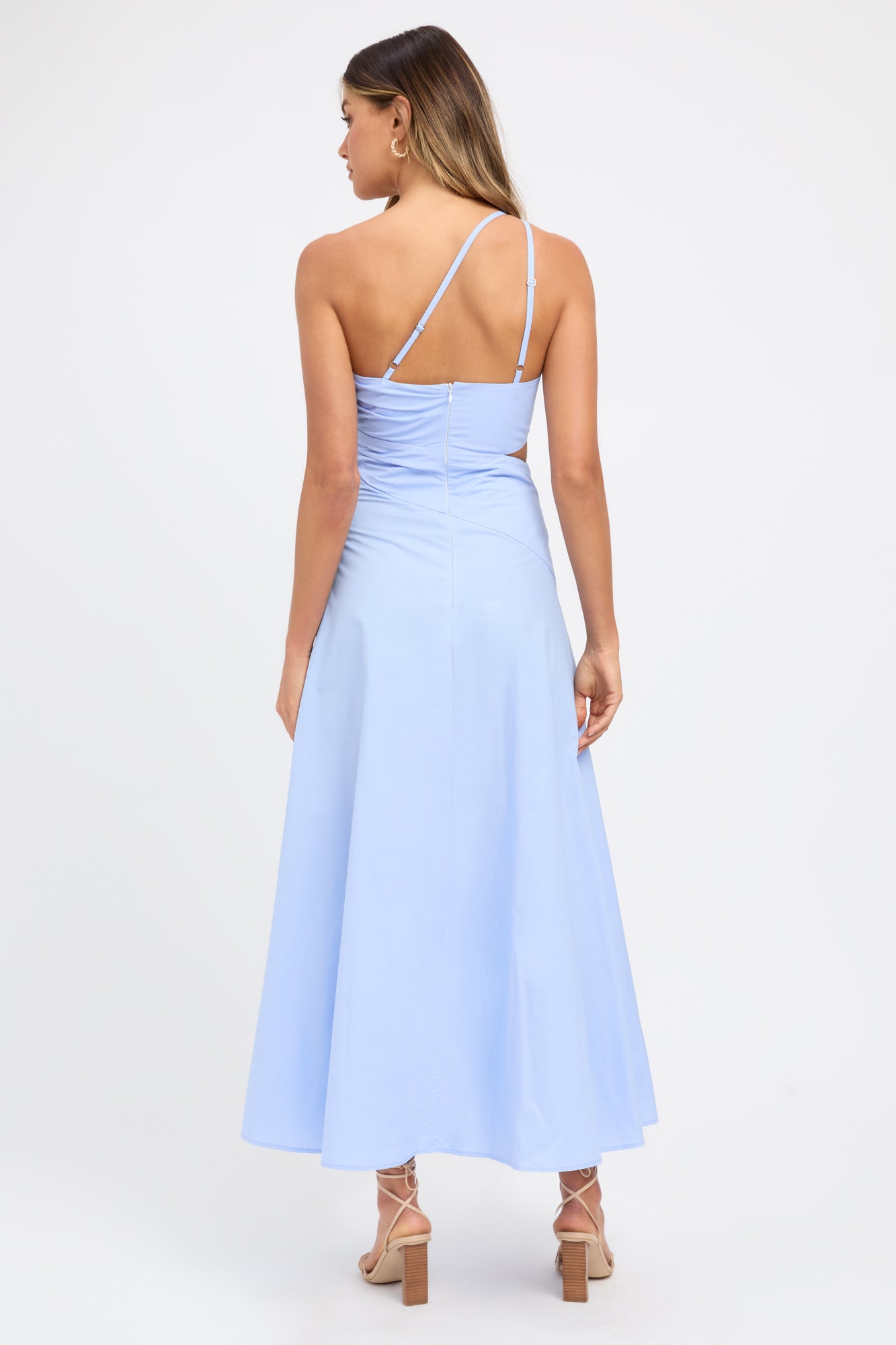 Poplin One Shoulder Dress