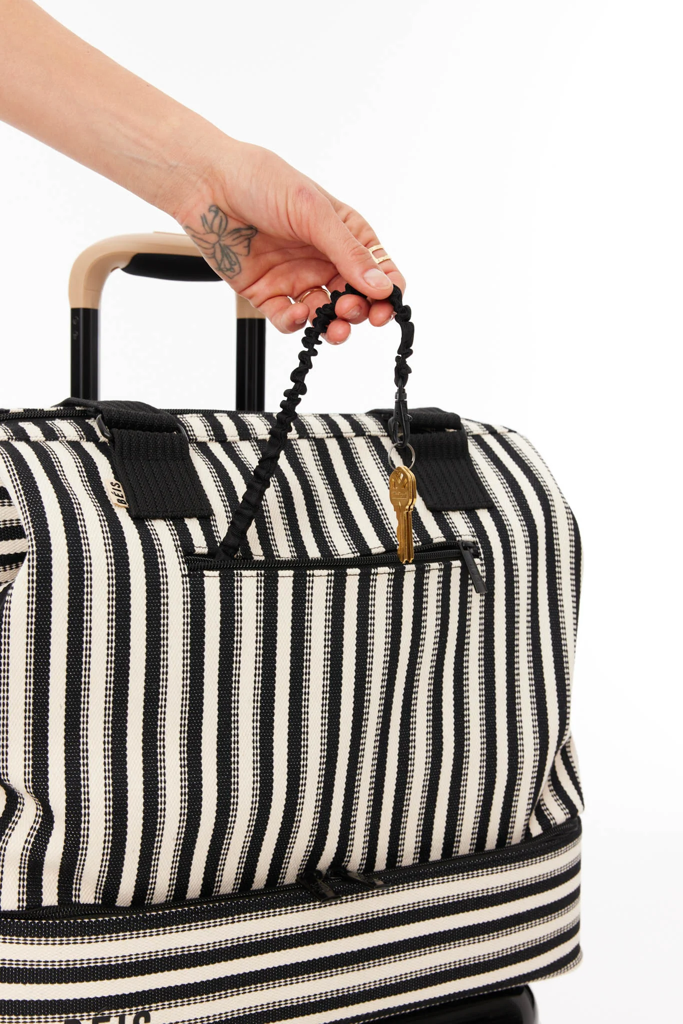 The Mini Weekender in Black Stripe