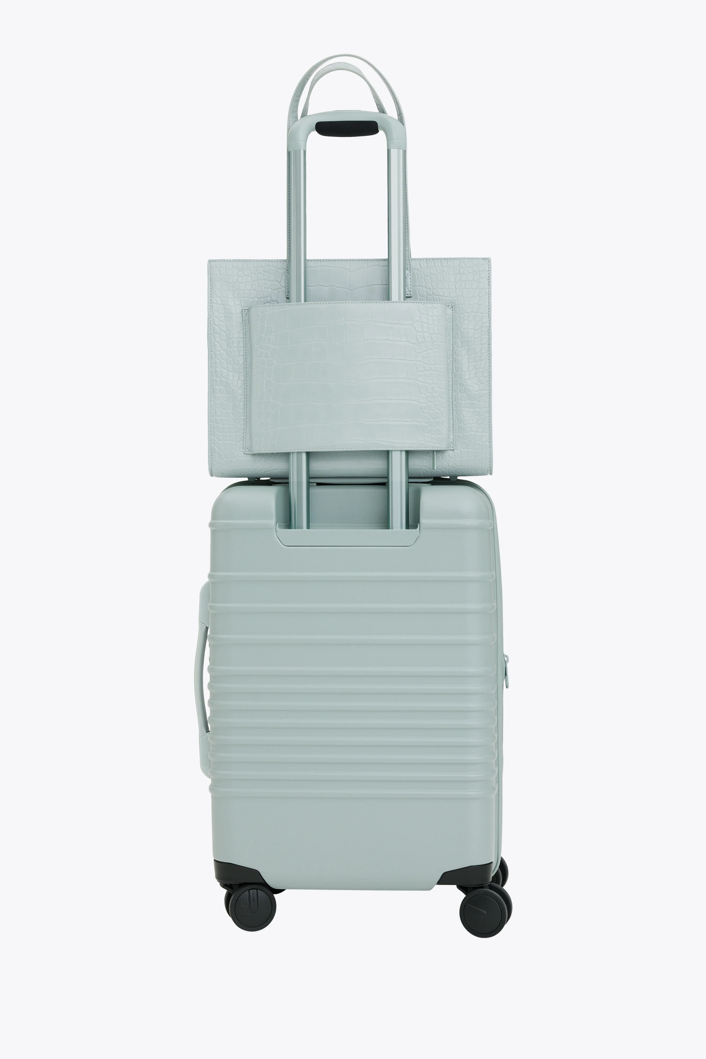 The Work Tote in Slate Croc