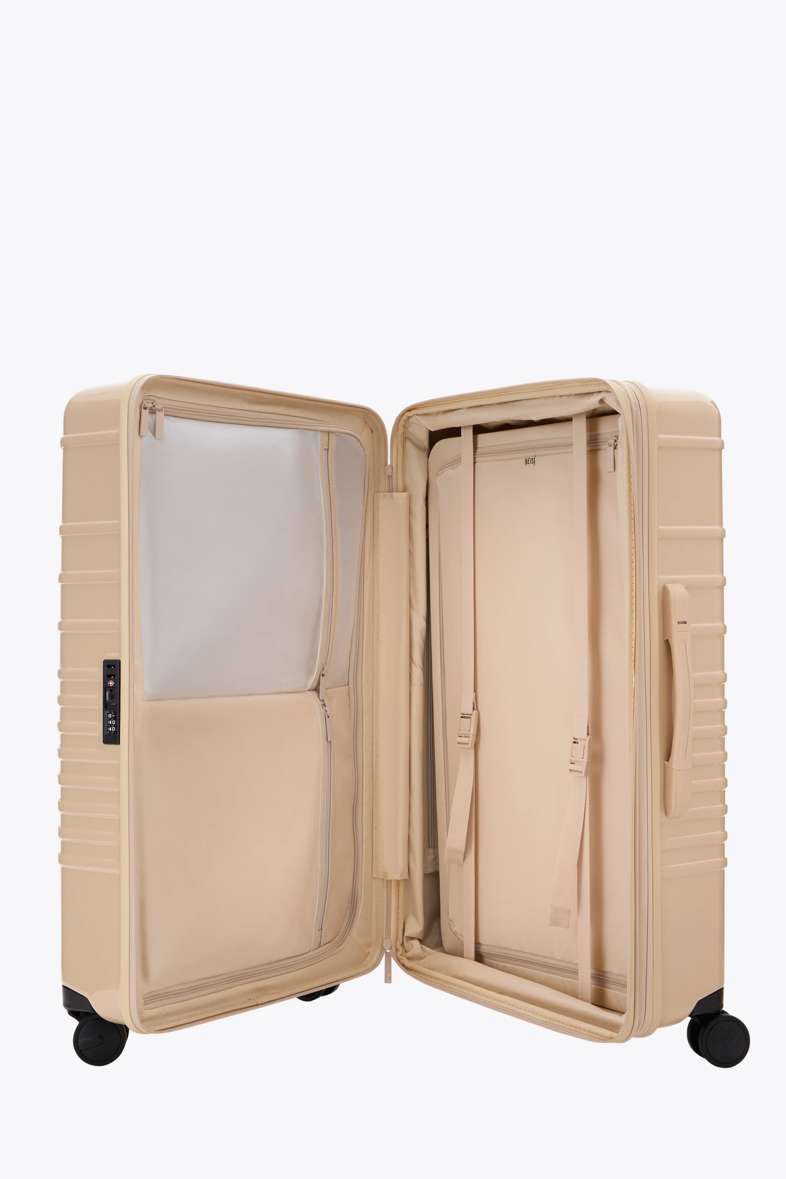 The Large Check-In Roller in Glossy Beige