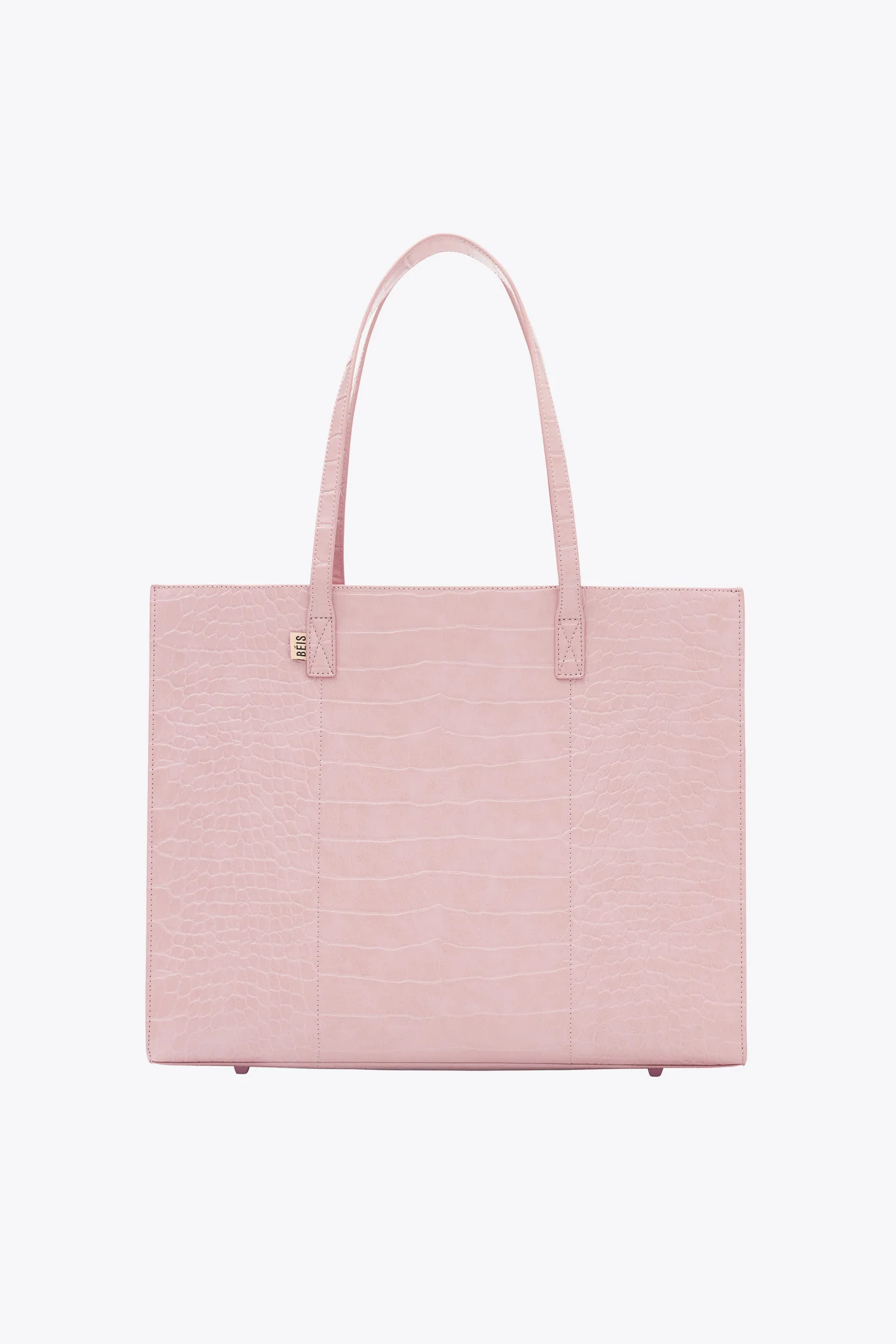 The Large Work Tote in Atlas Pink Croc