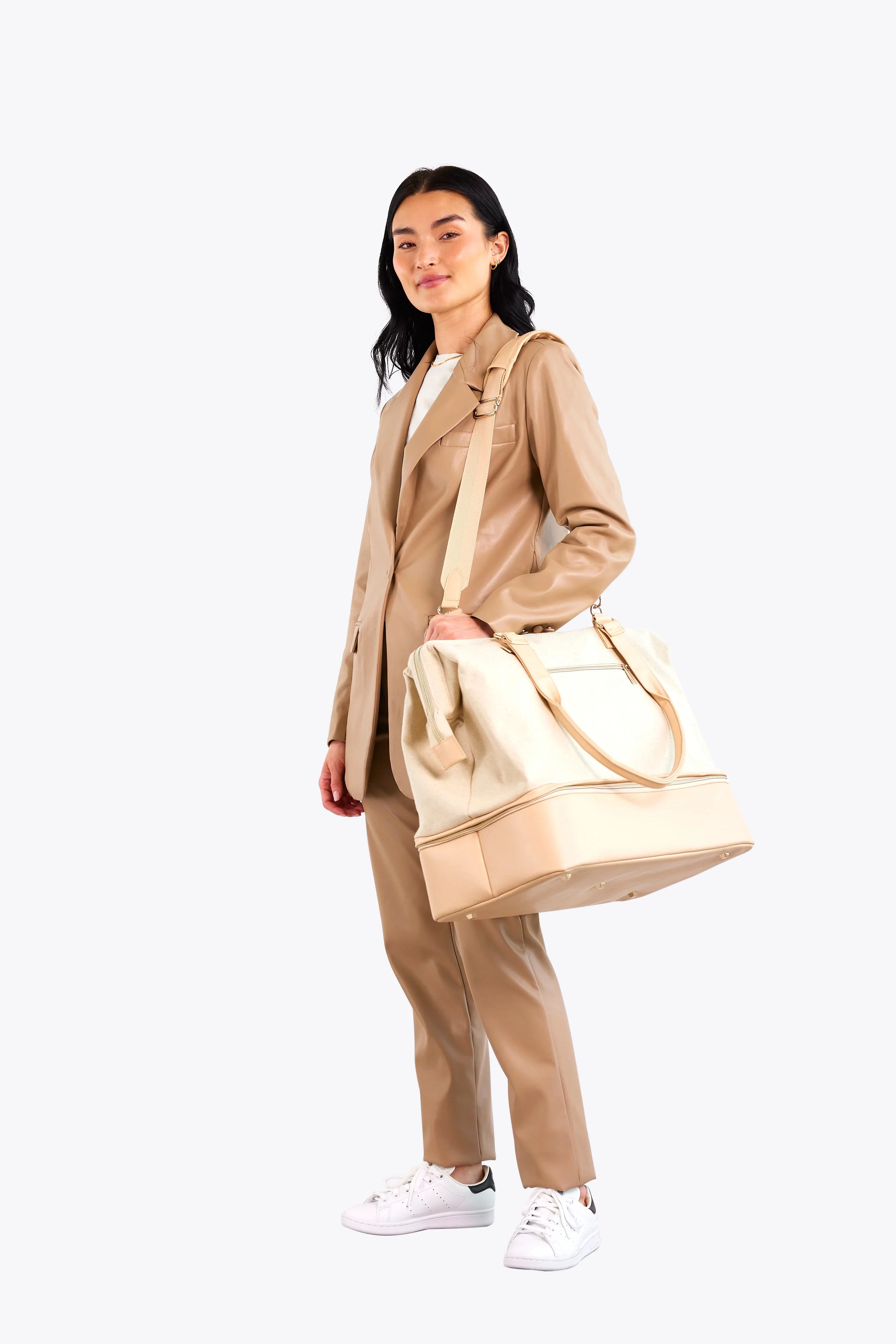 The Convertible Weekender in Beige