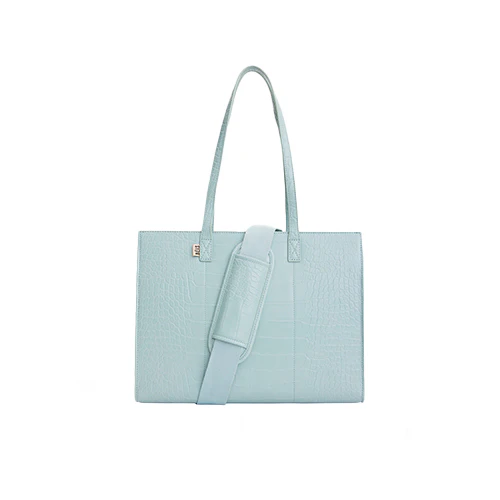 The Work Tote in Slate Croc