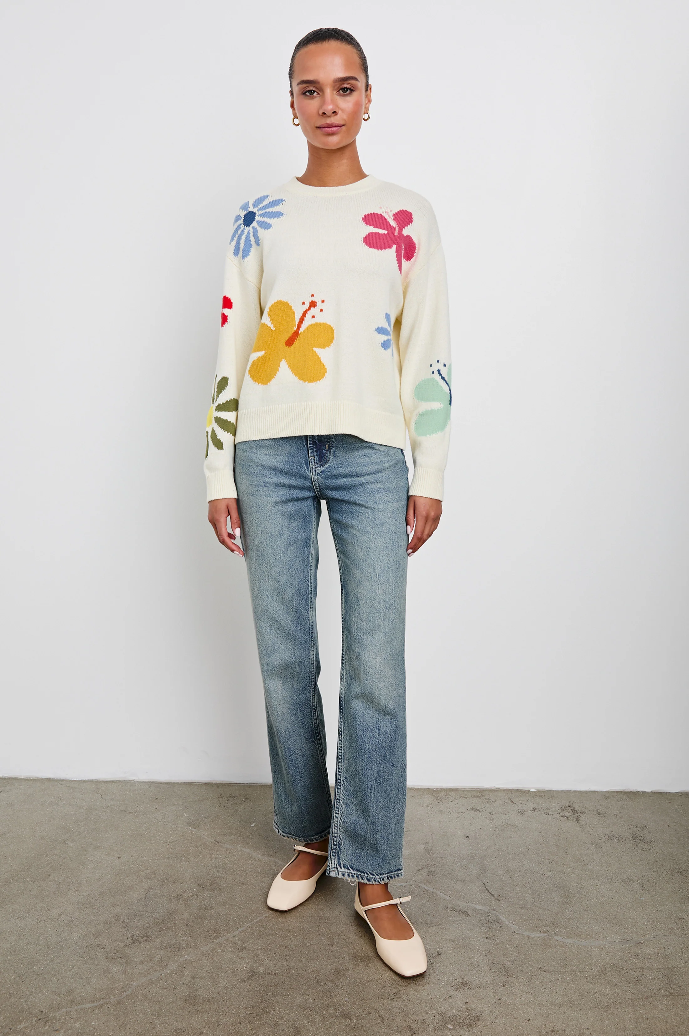 Zoey Sweater - Ivory Hibiscus