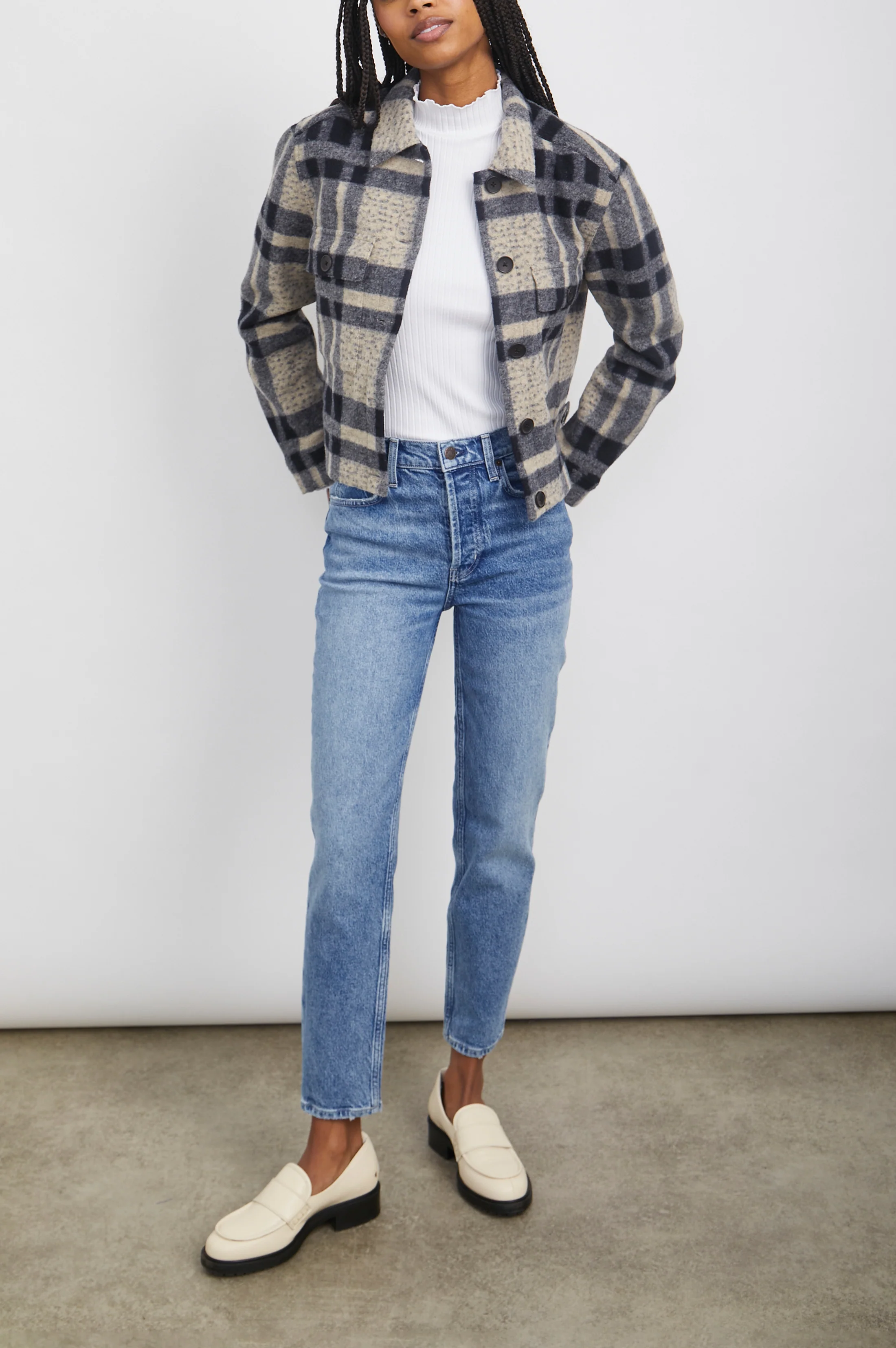 Steffi Jacket - Tan Pacific Check