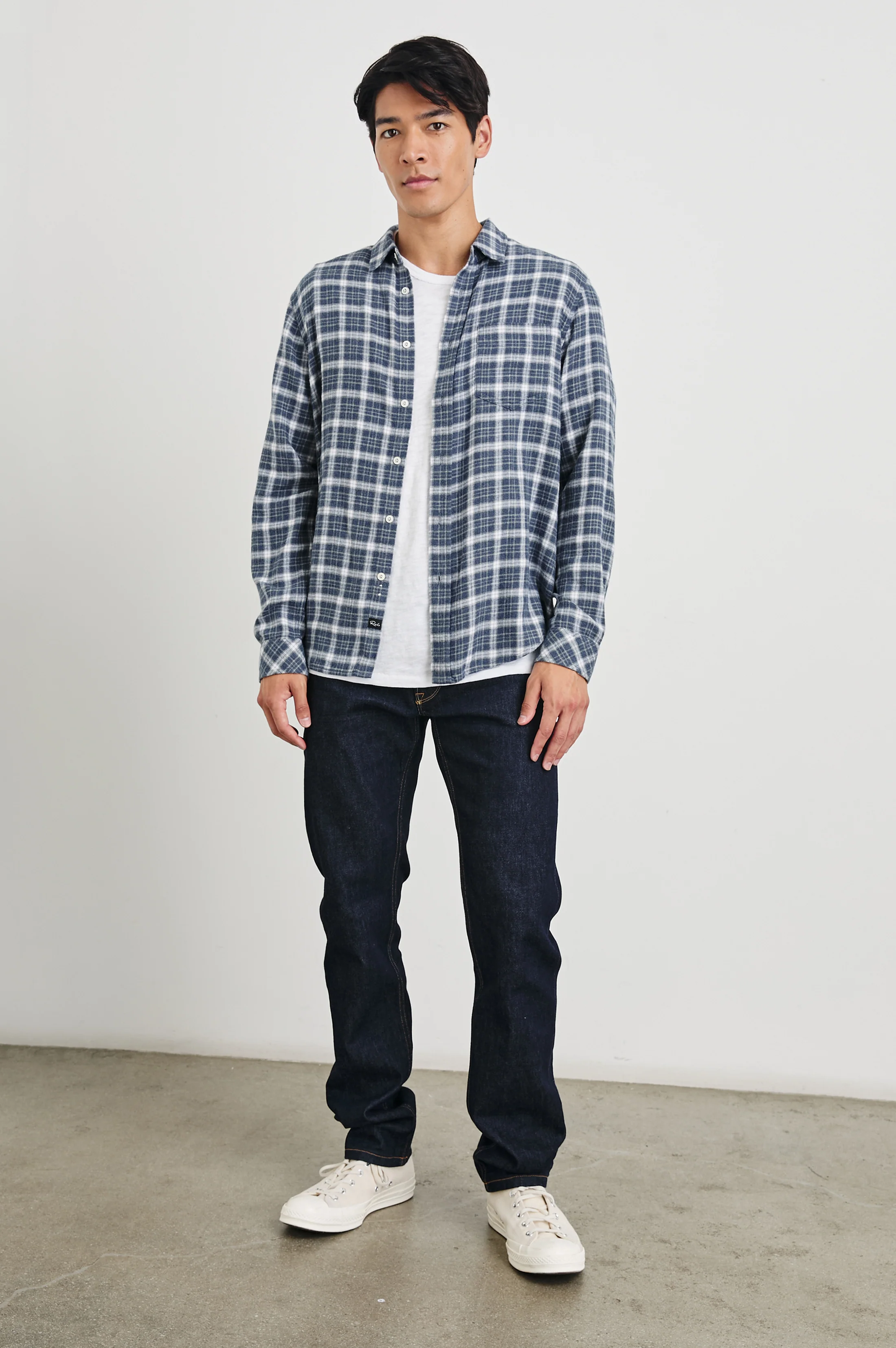 Lennox Shirt - Denim White Grey