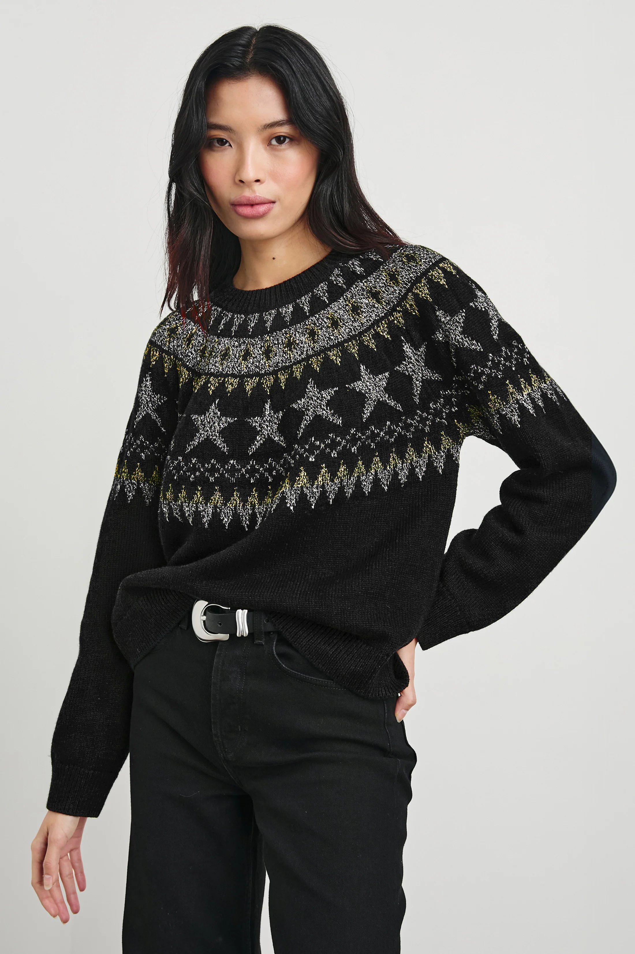 Zoey Sweater - Metallic Fair Isle