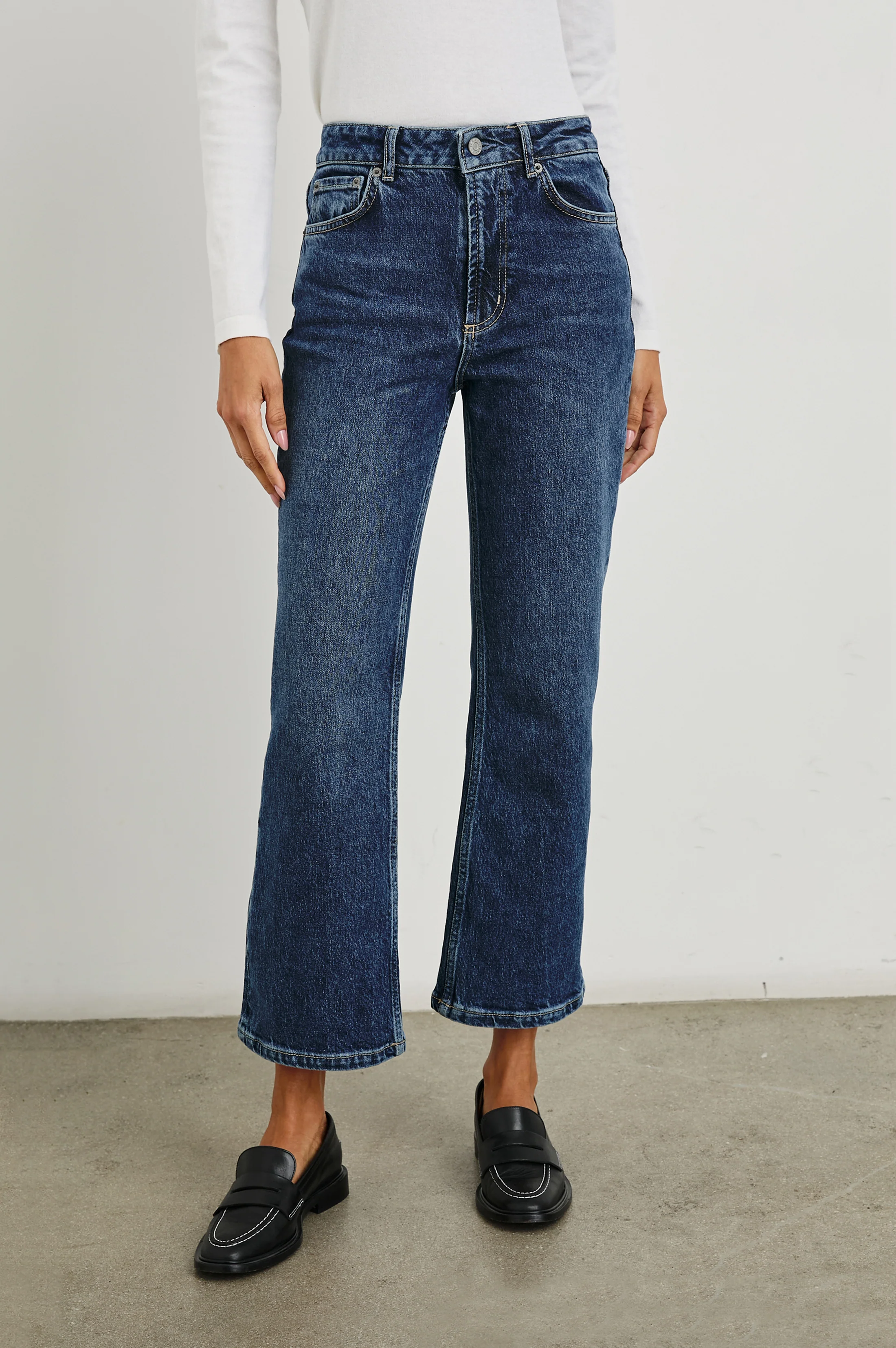 Sunset Crop Slim Flare - Collegiate Blue