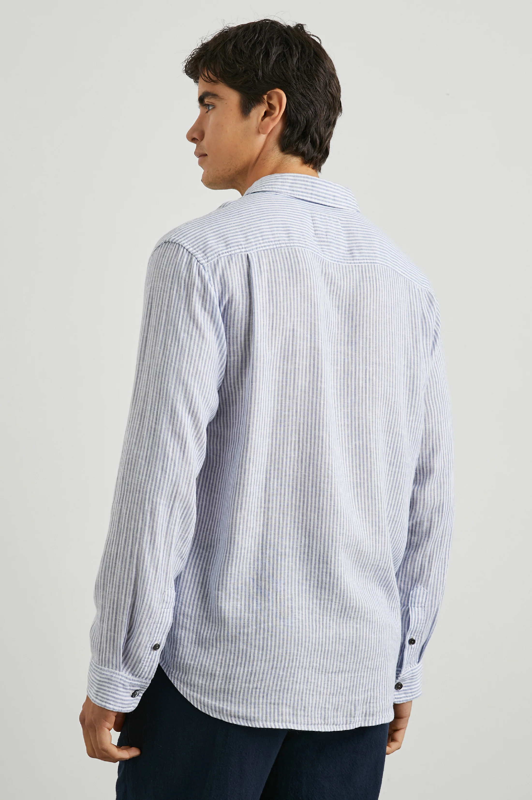 Connor Shirt - Denim White Railroad