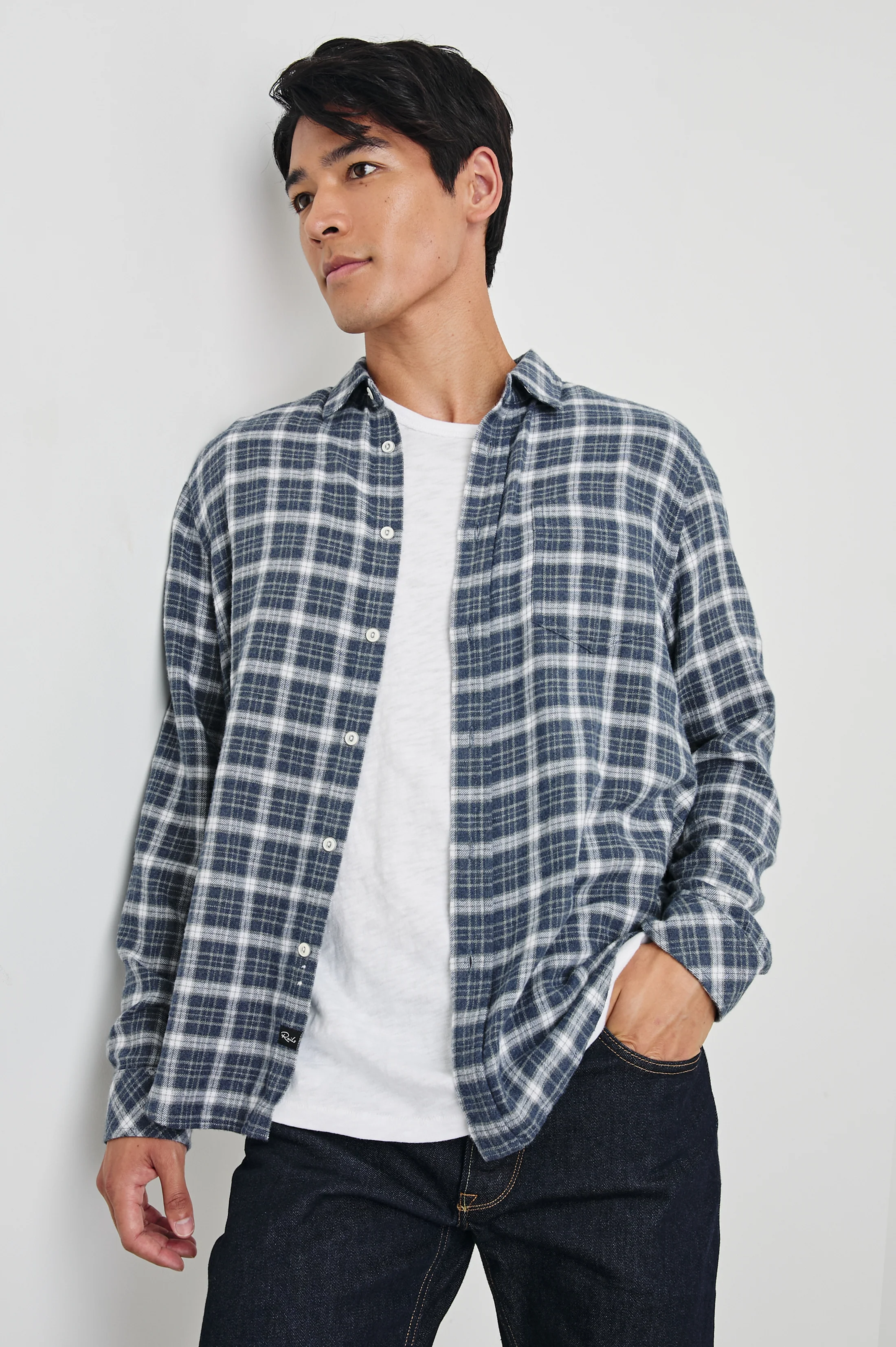Lennox Shirt - Denim White Grey