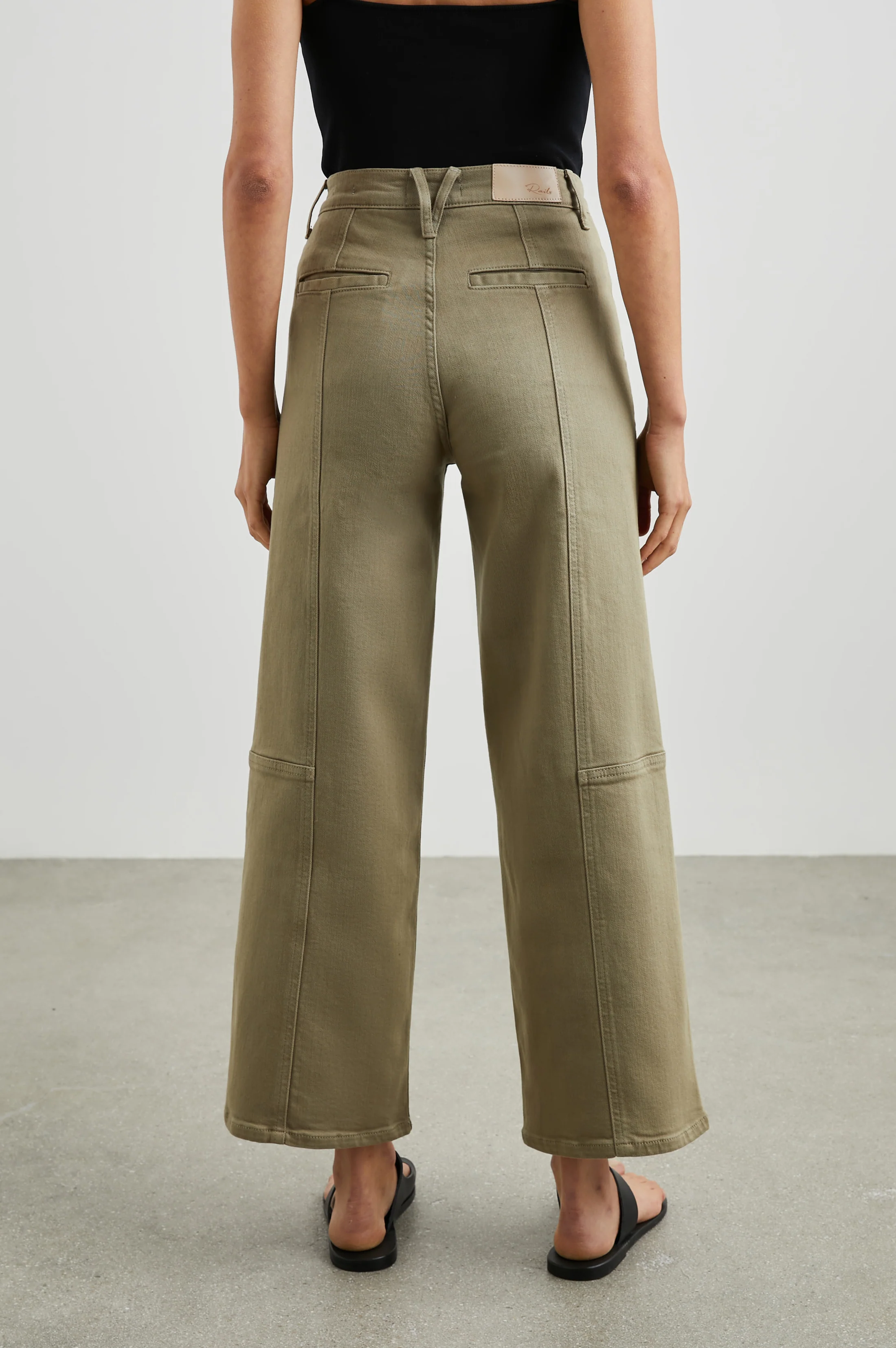 Getty Crop Utility Wide Leg - Washed Olive