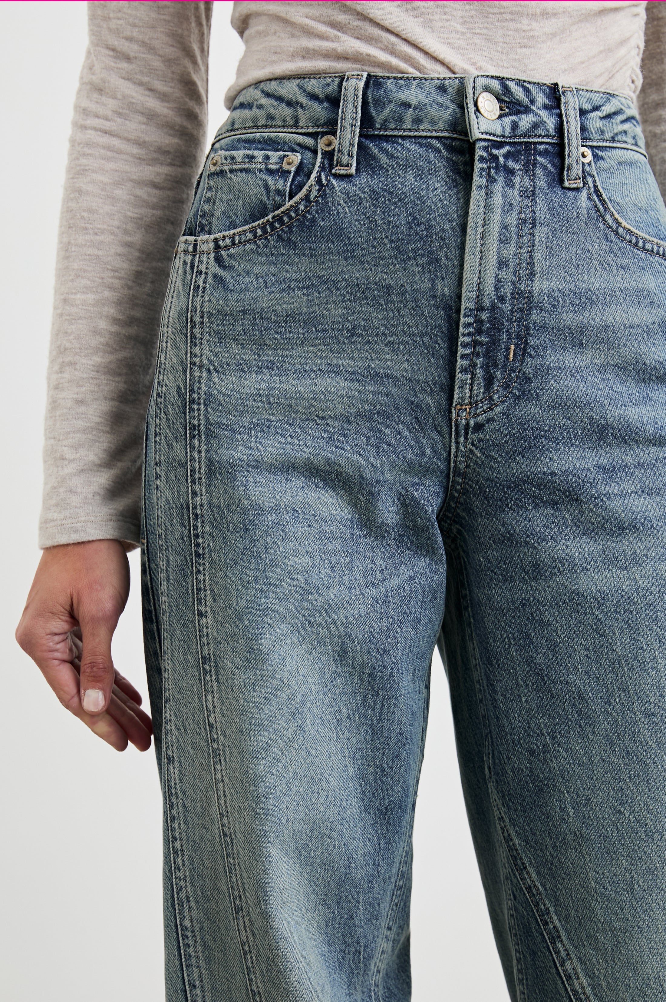 Getty Twist Seam Wide Leg - Desert Sky