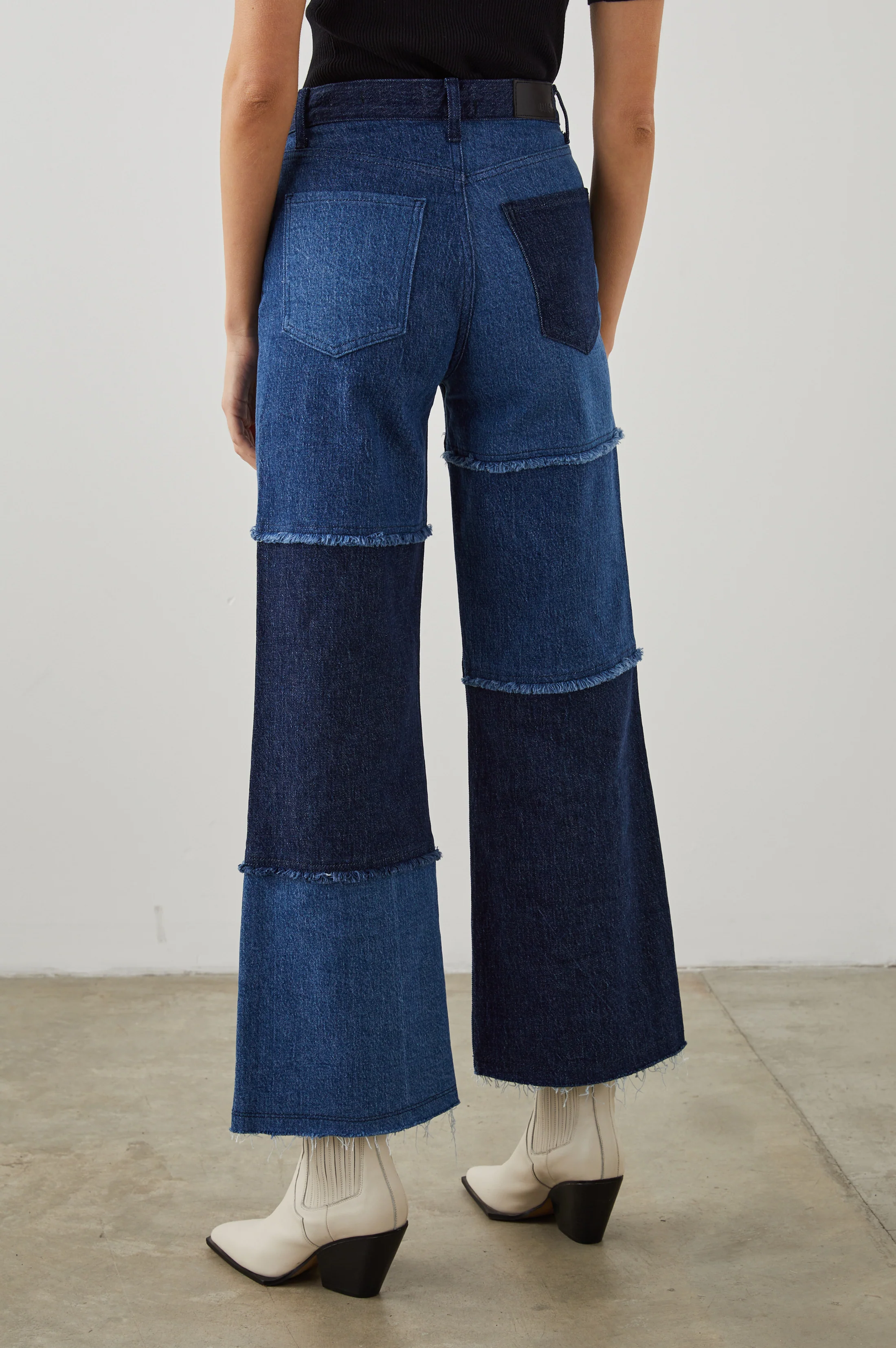Getty Crop Wide Leg - Indigo Patchwork