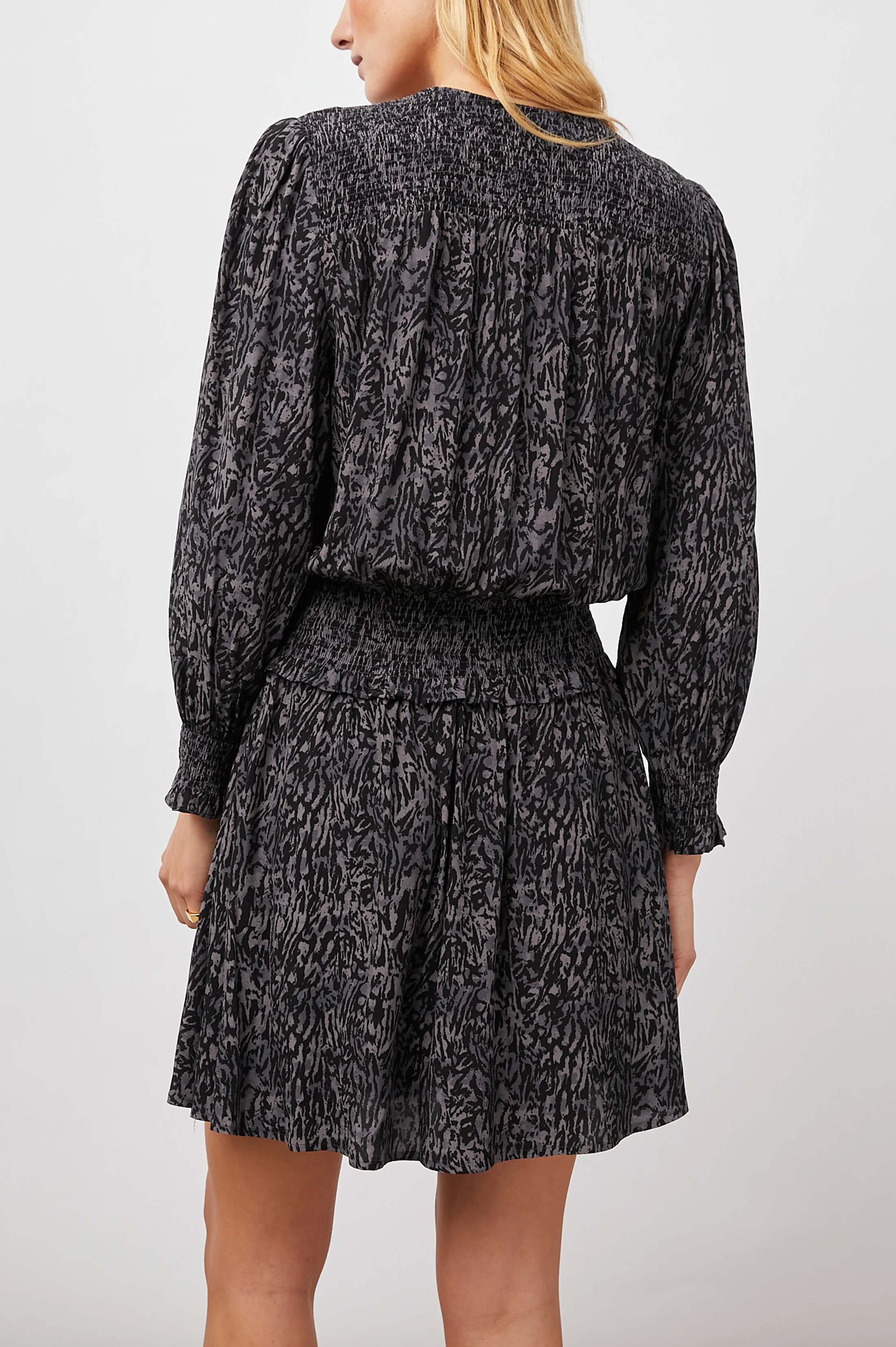 Zana Dress - Charcoal Abstract Animal