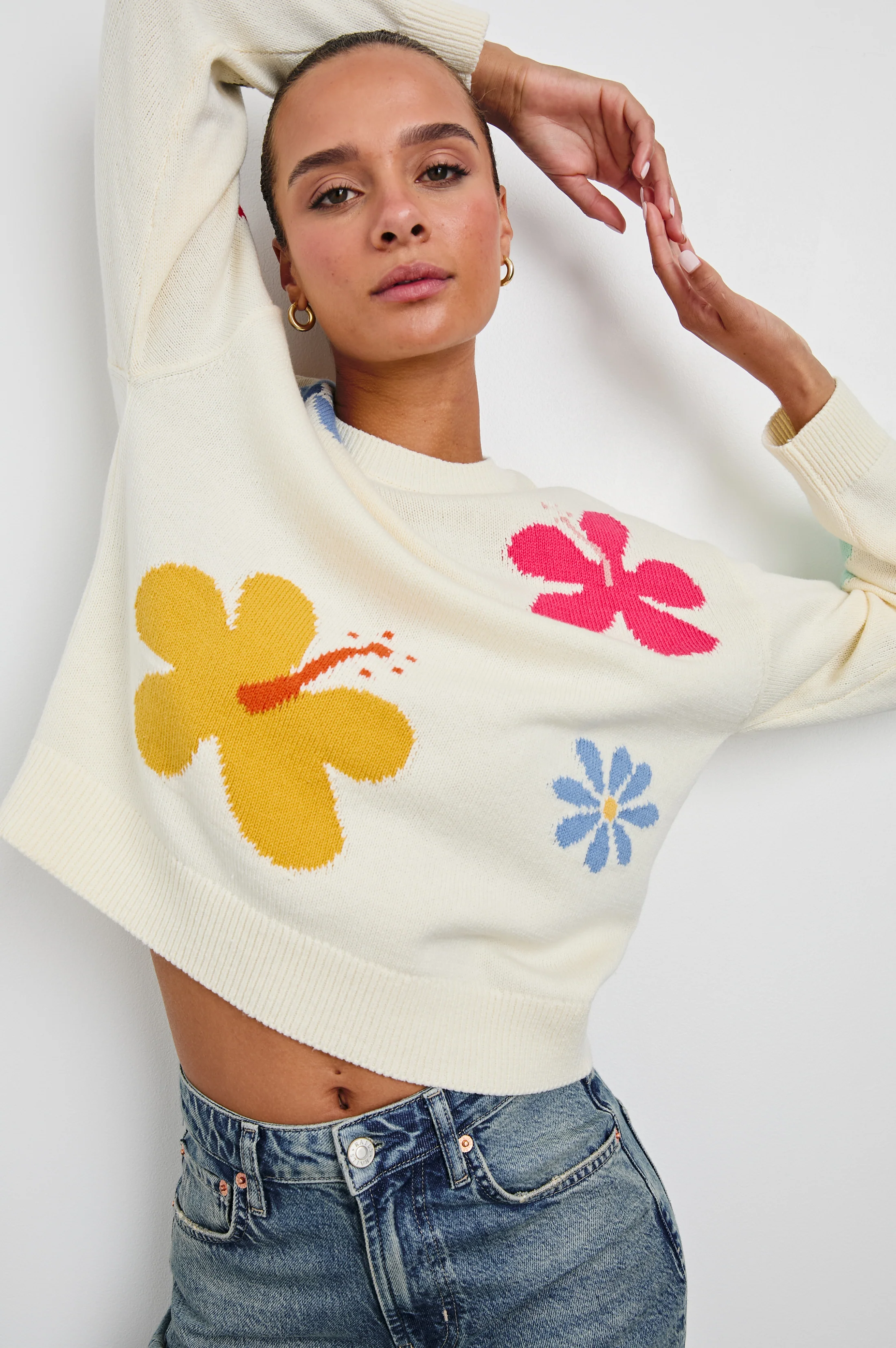 Zoey Sweater - Ivory Hibiscus