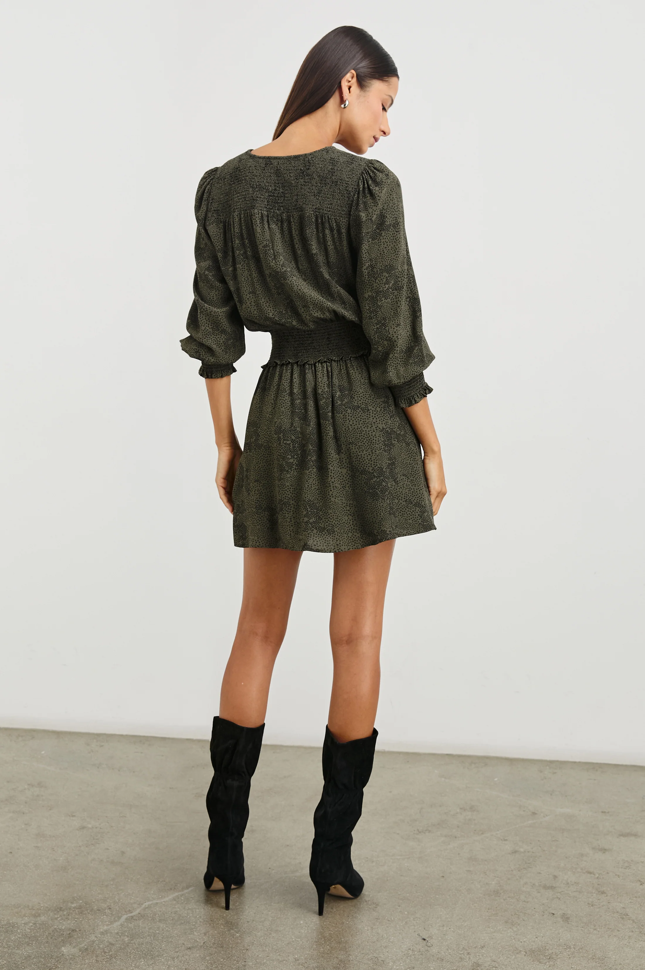 Zana Dress - Olive Pebble