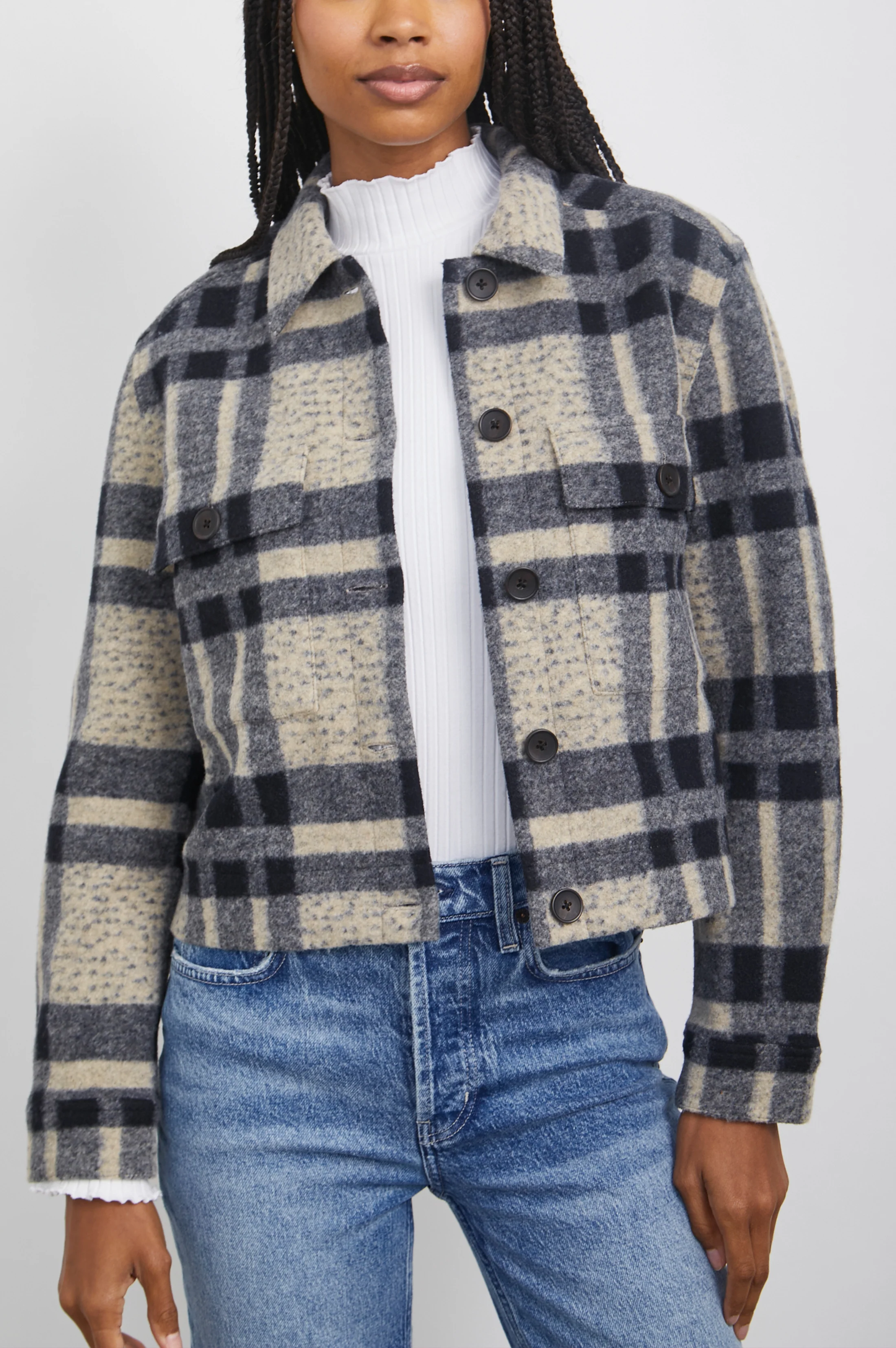 Steffi Jacket - Tan Pacific Check