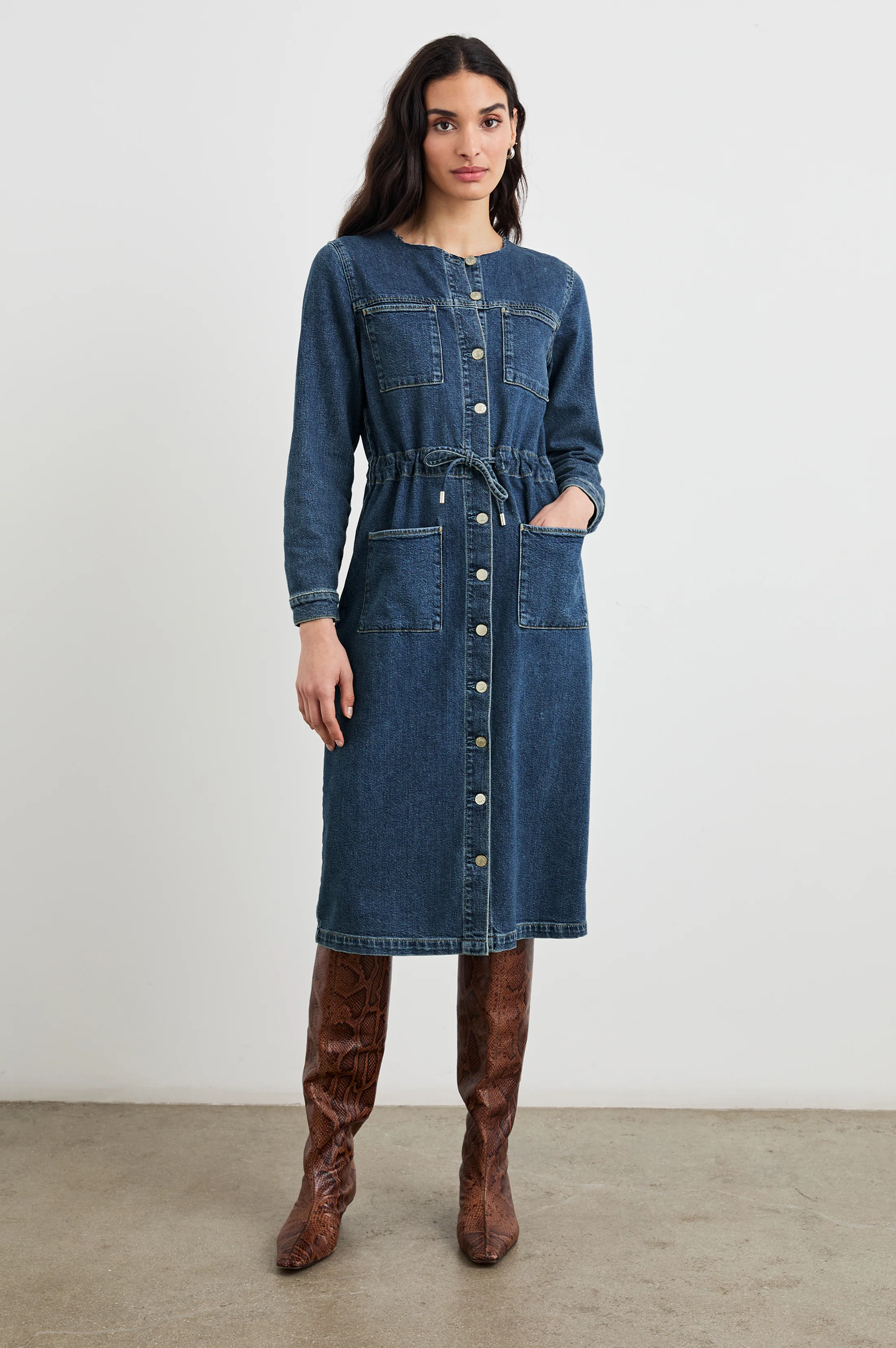 Elysian Dress - Pebble Blue