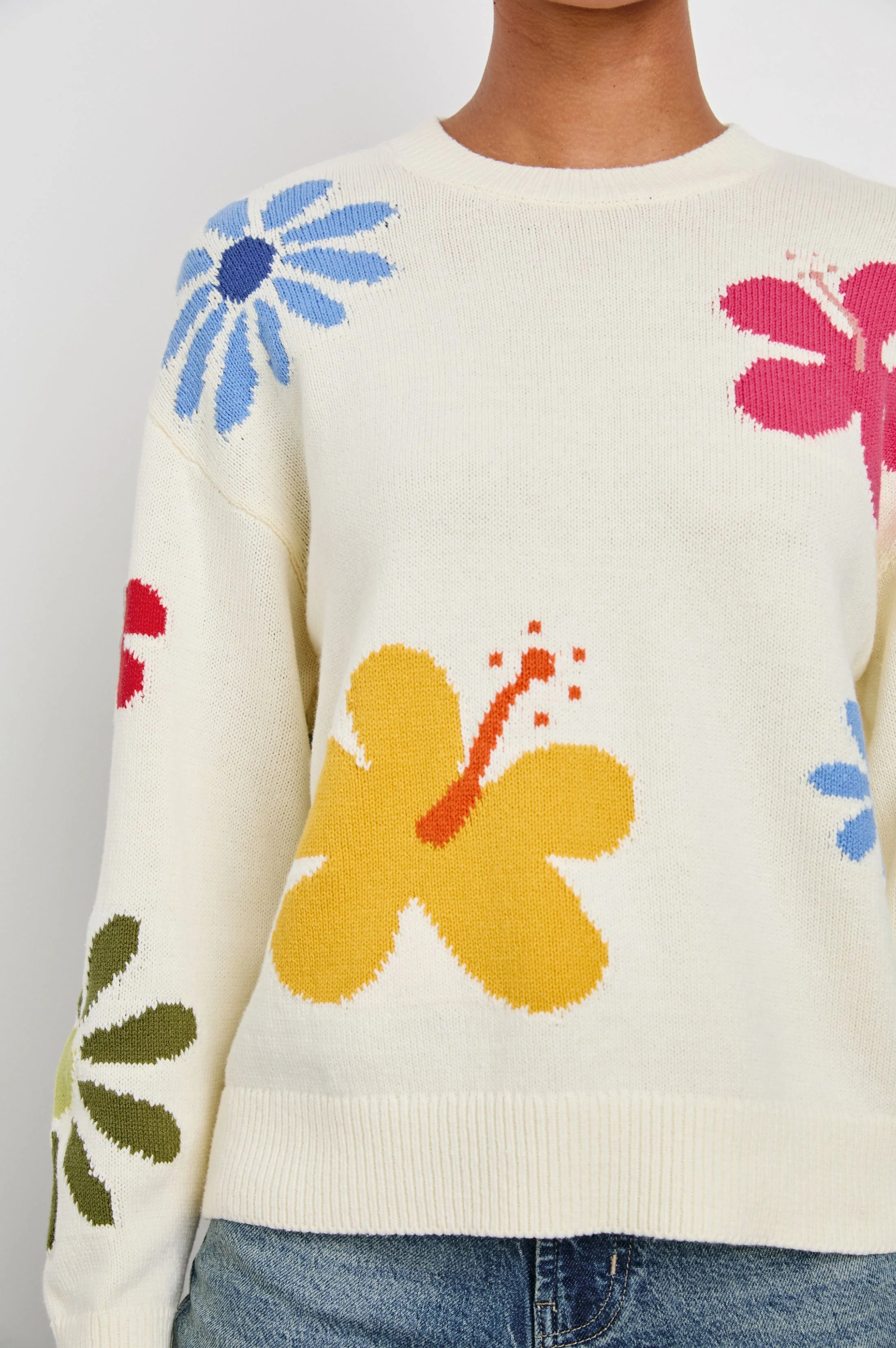 Zoey Sweater - Ivory Hibiscus