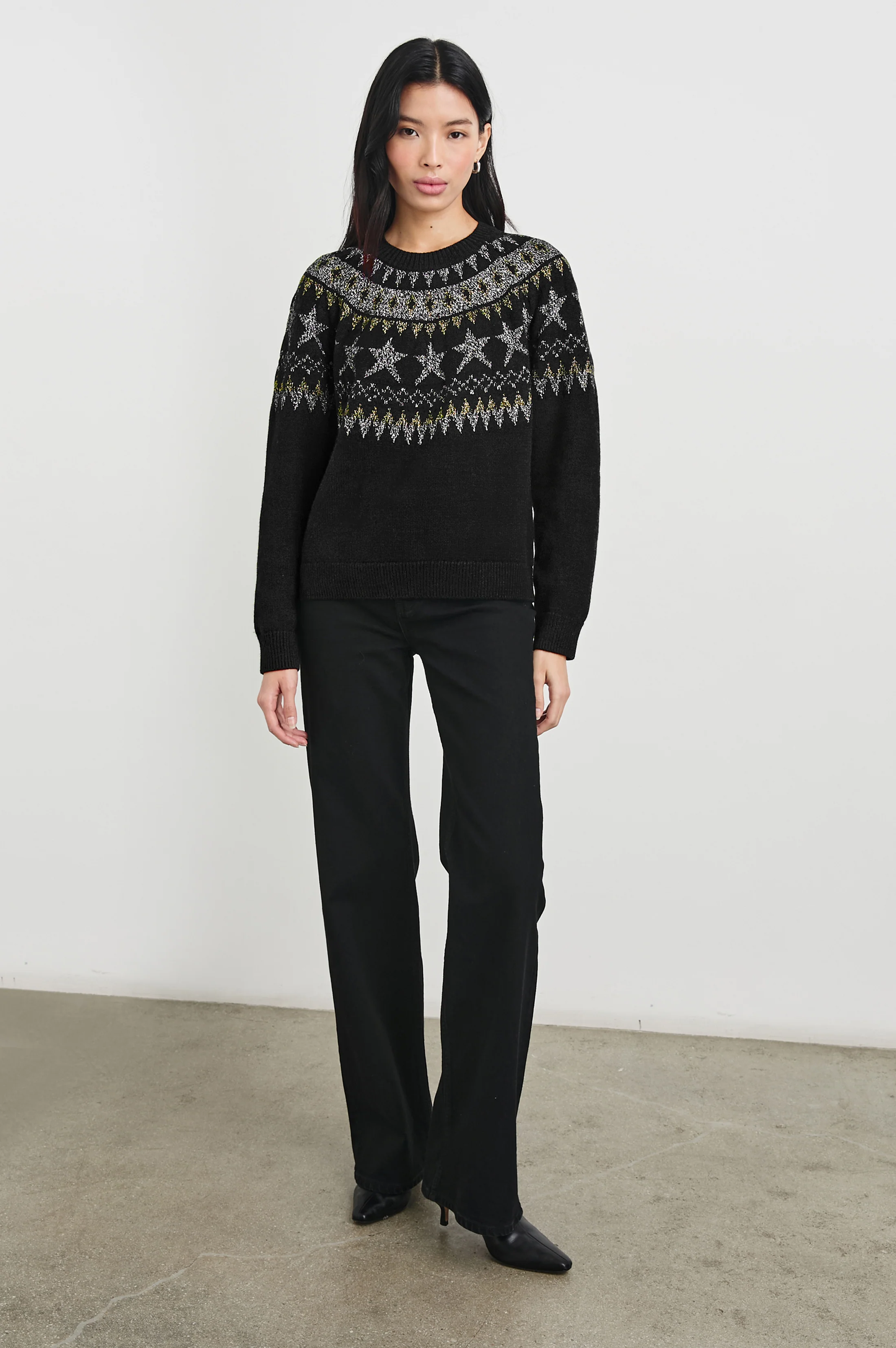 Zoey Sweater - Metallic Fair Isle