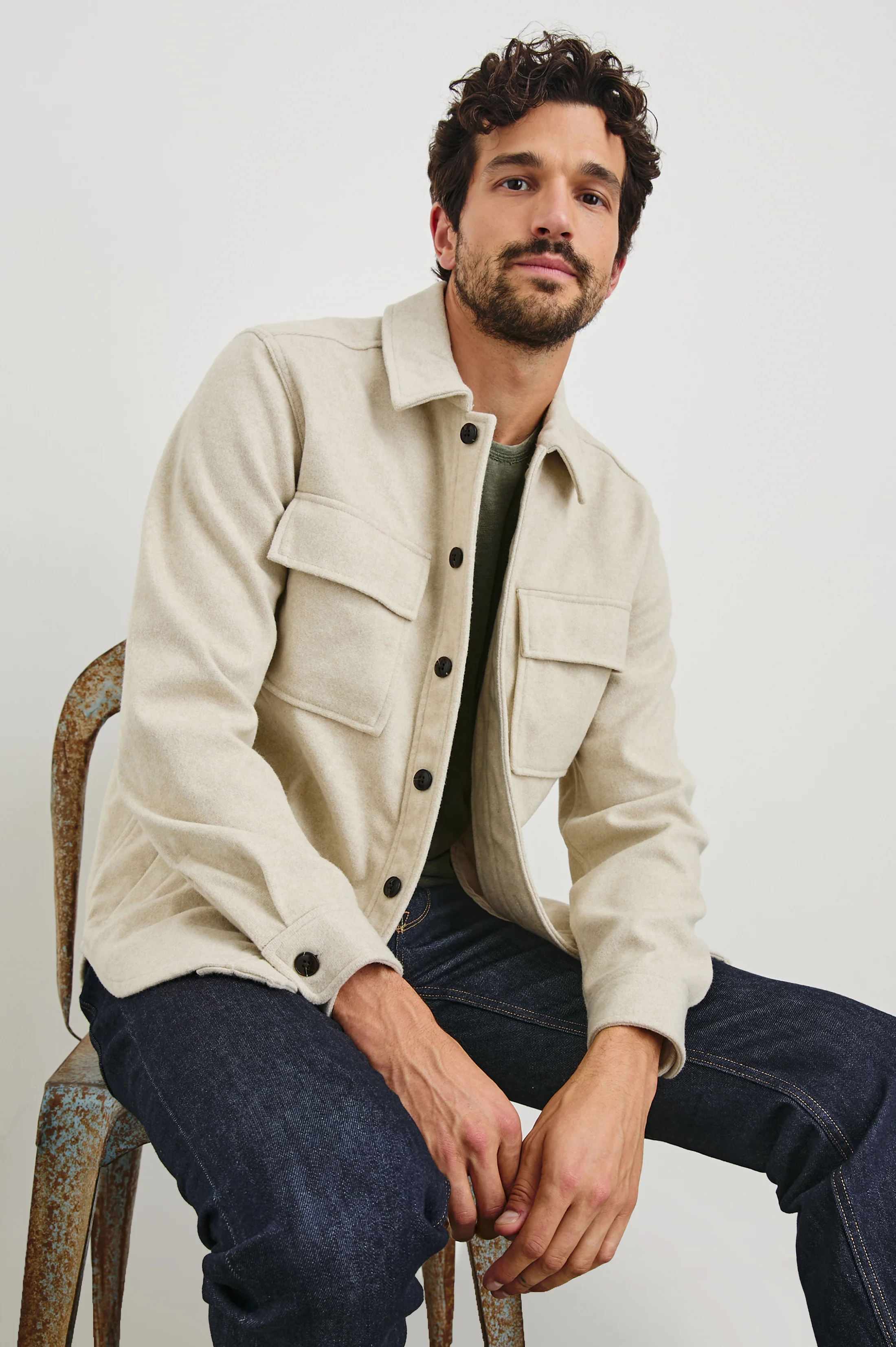 Warner Shirt Jacket - Beige