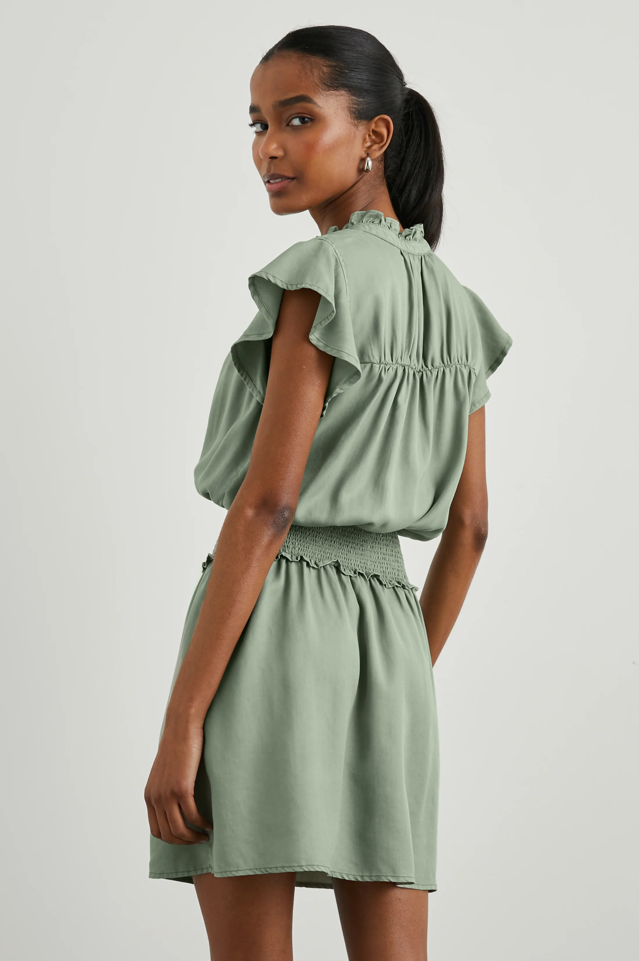 Amina Dress - Sage Denim