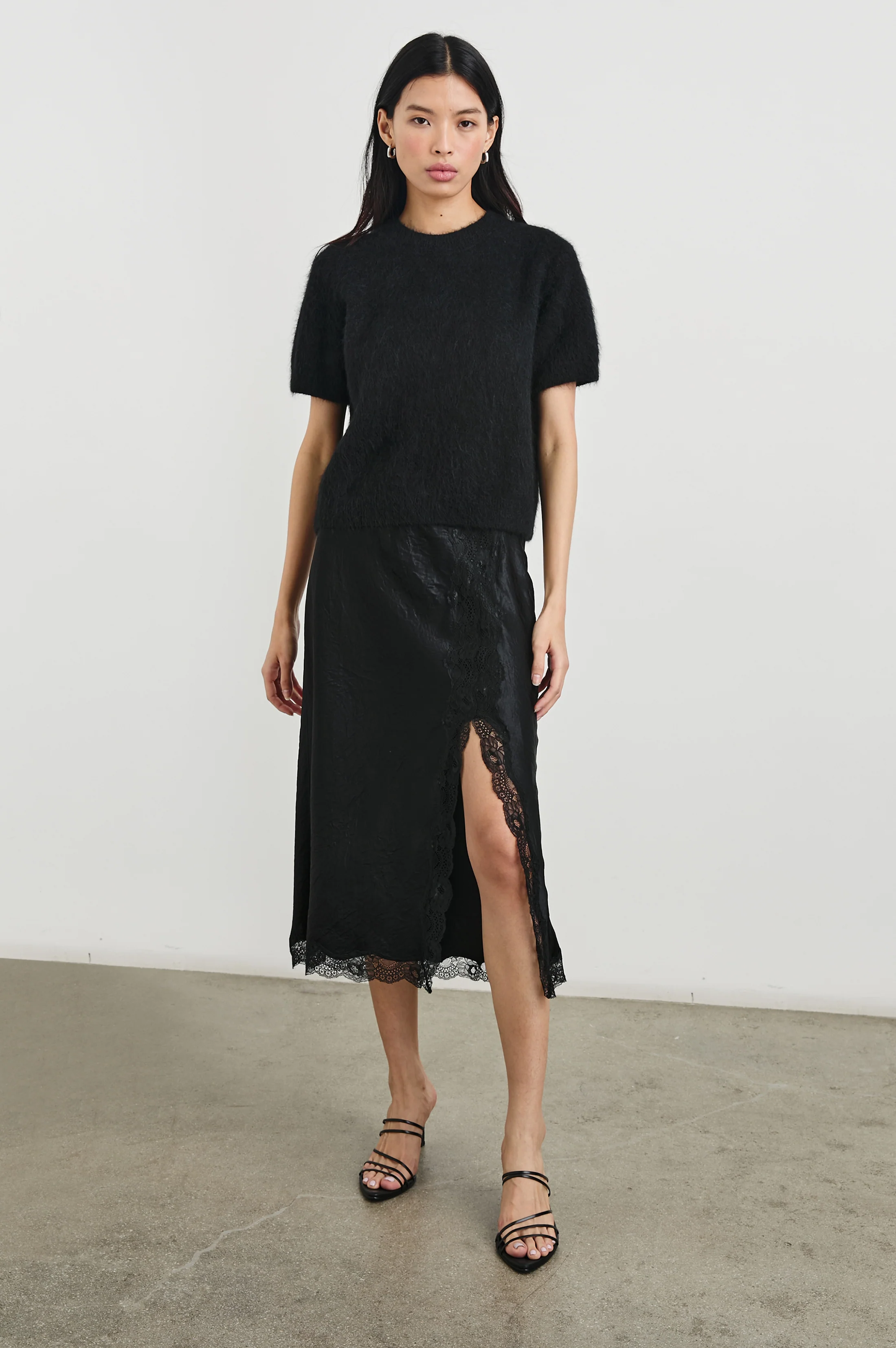 Rylan Skirt - Black Crinkle