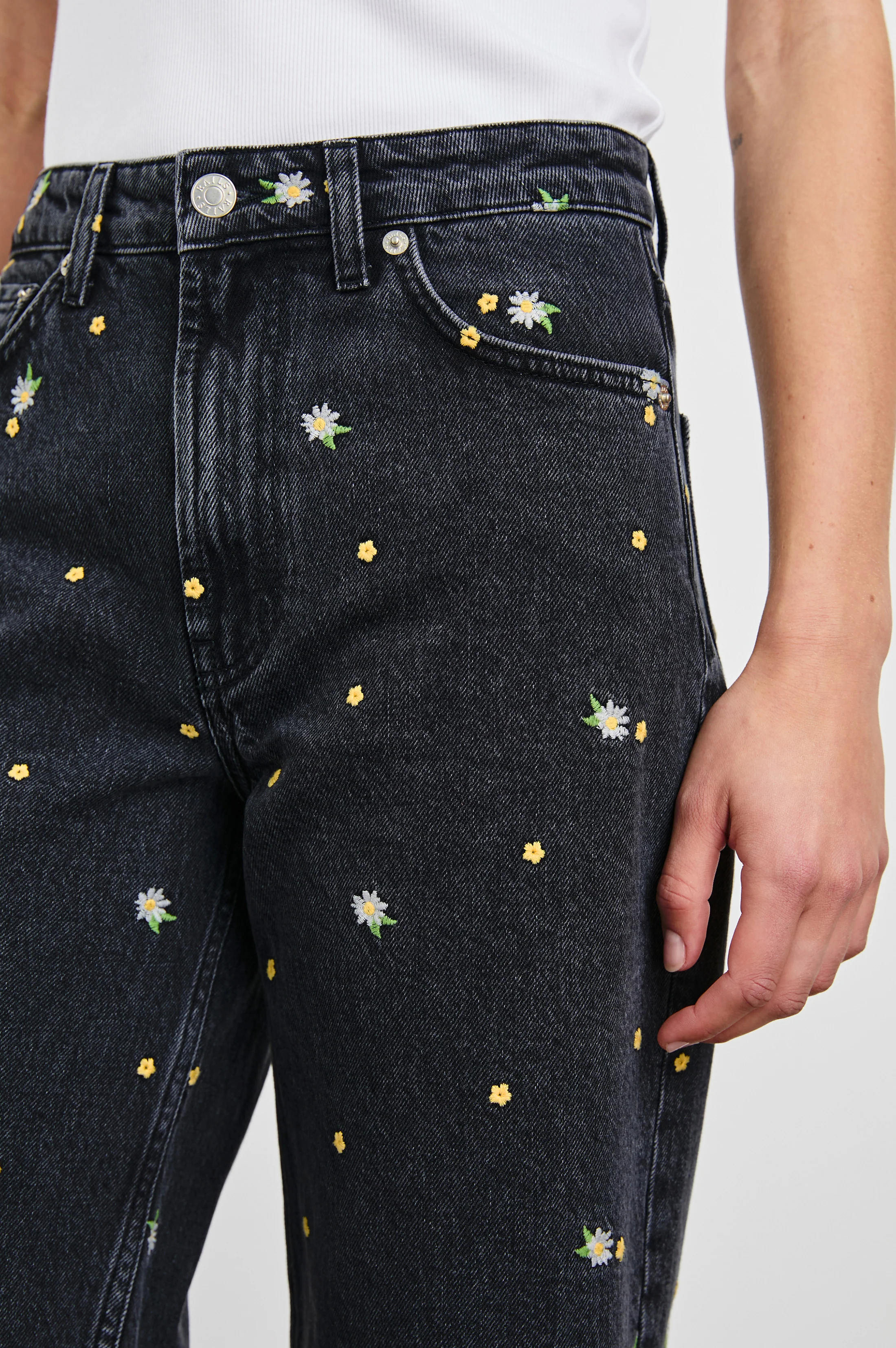 Getty Crop Wide Leg - Ash Black Floral