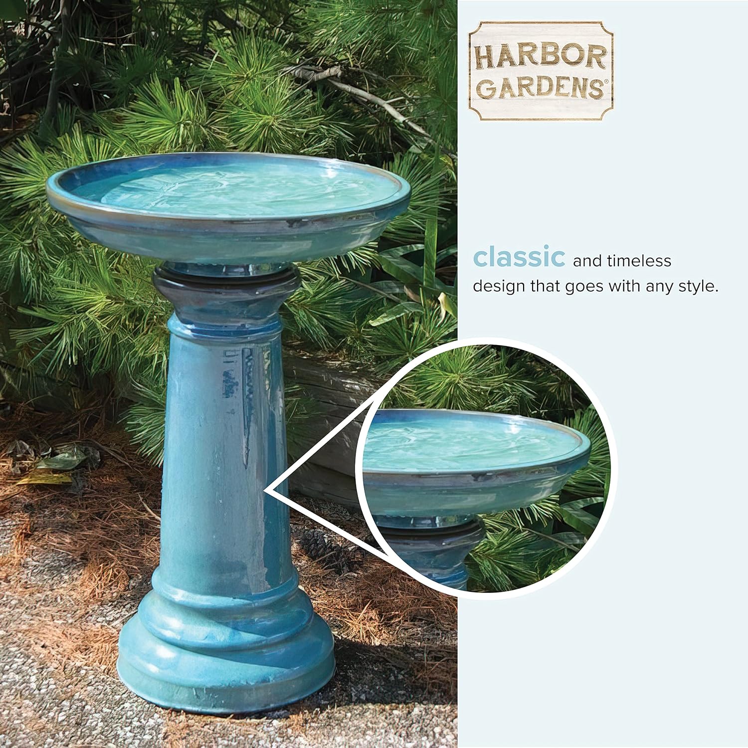 World Source East Gp0110es Bird Bath, 24 Inch, Light Blue - Jinrunfu