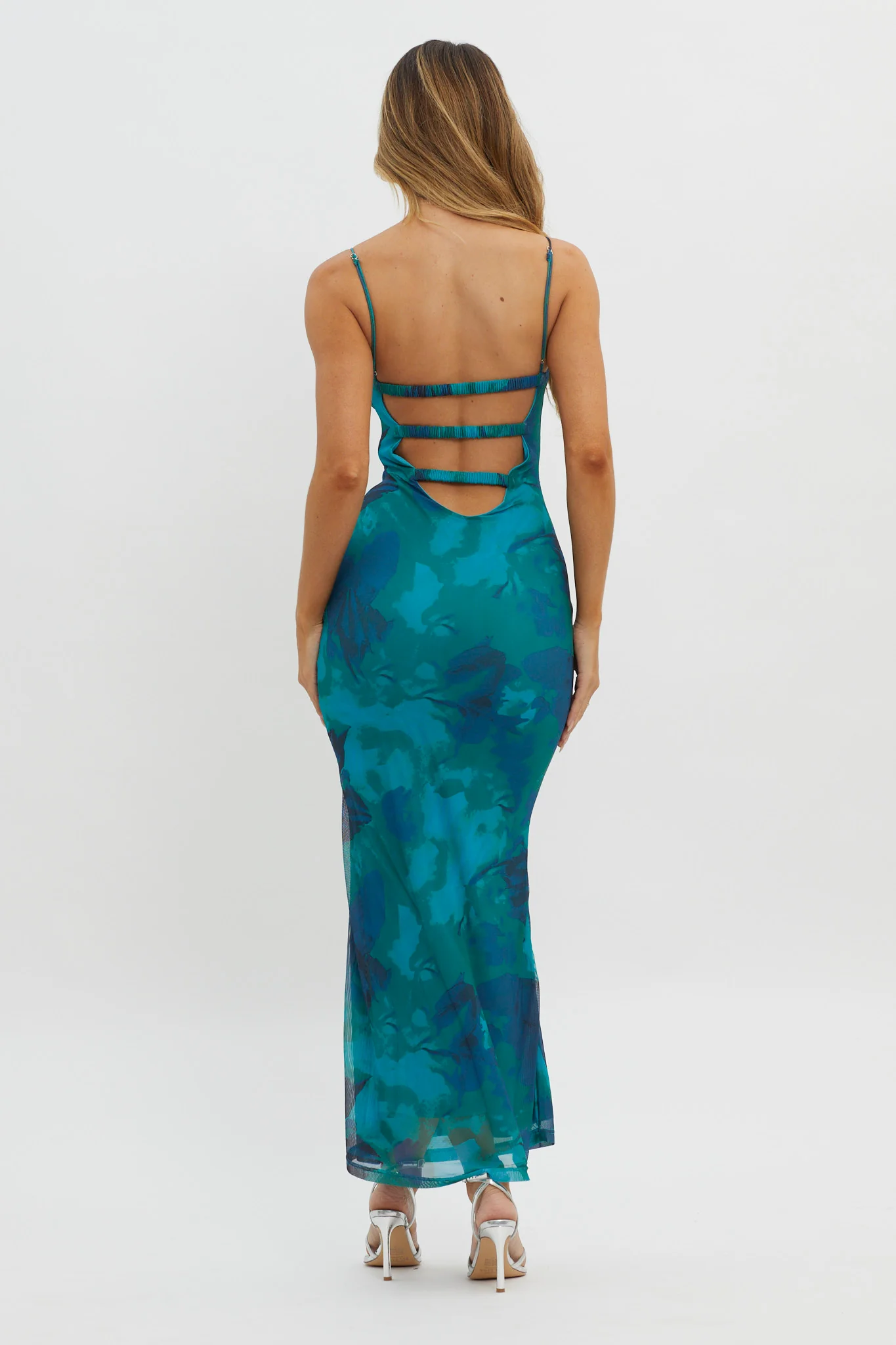 Lennox Elastic Back Bodycon Dress Floral Green