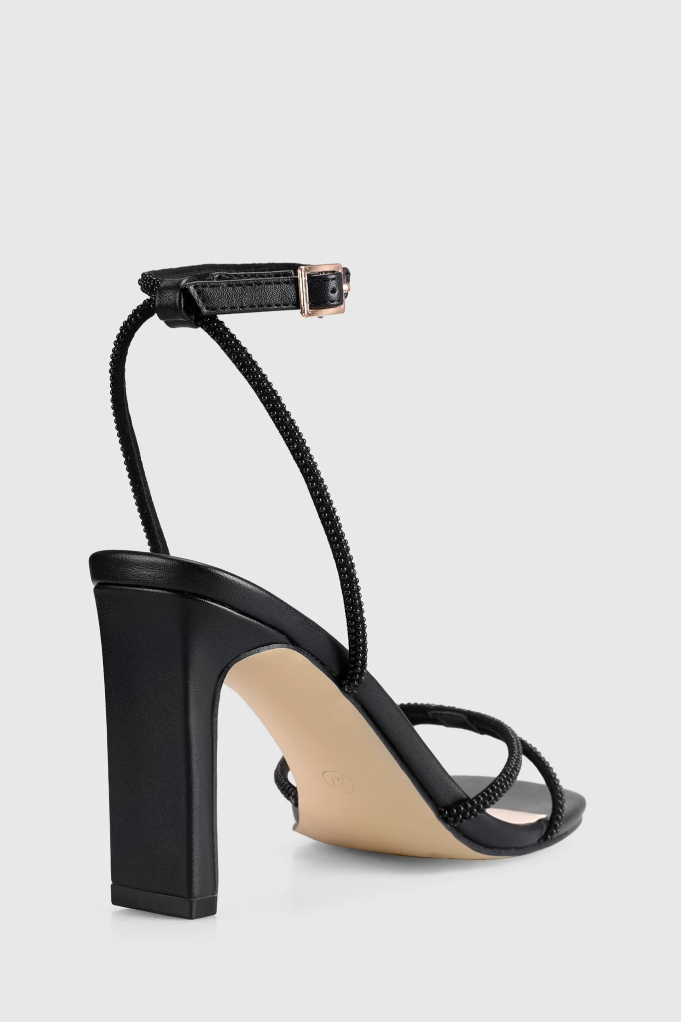 VERALi Kian Block Heel Sandals Black Pearl