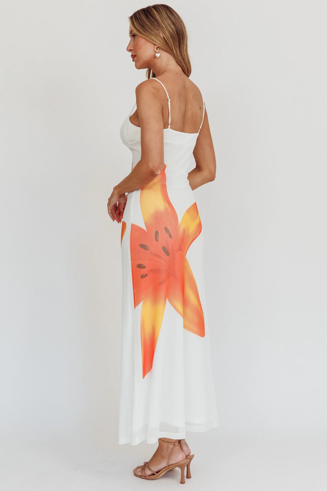 Kailua Floral Print Maxi Dress White