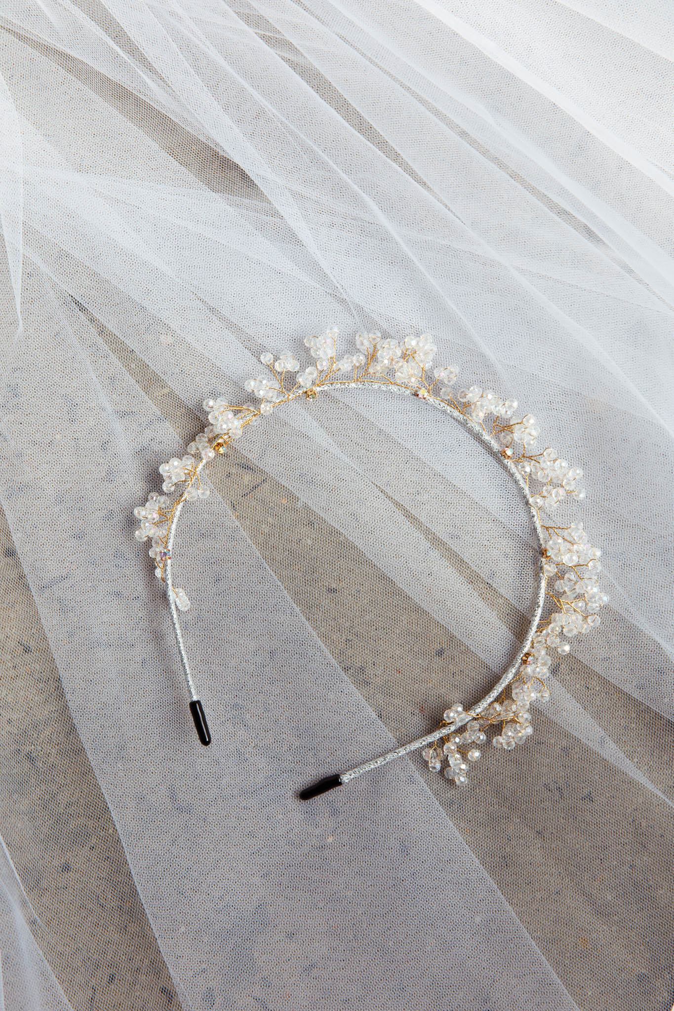 Feuille Crystal Headband Clear